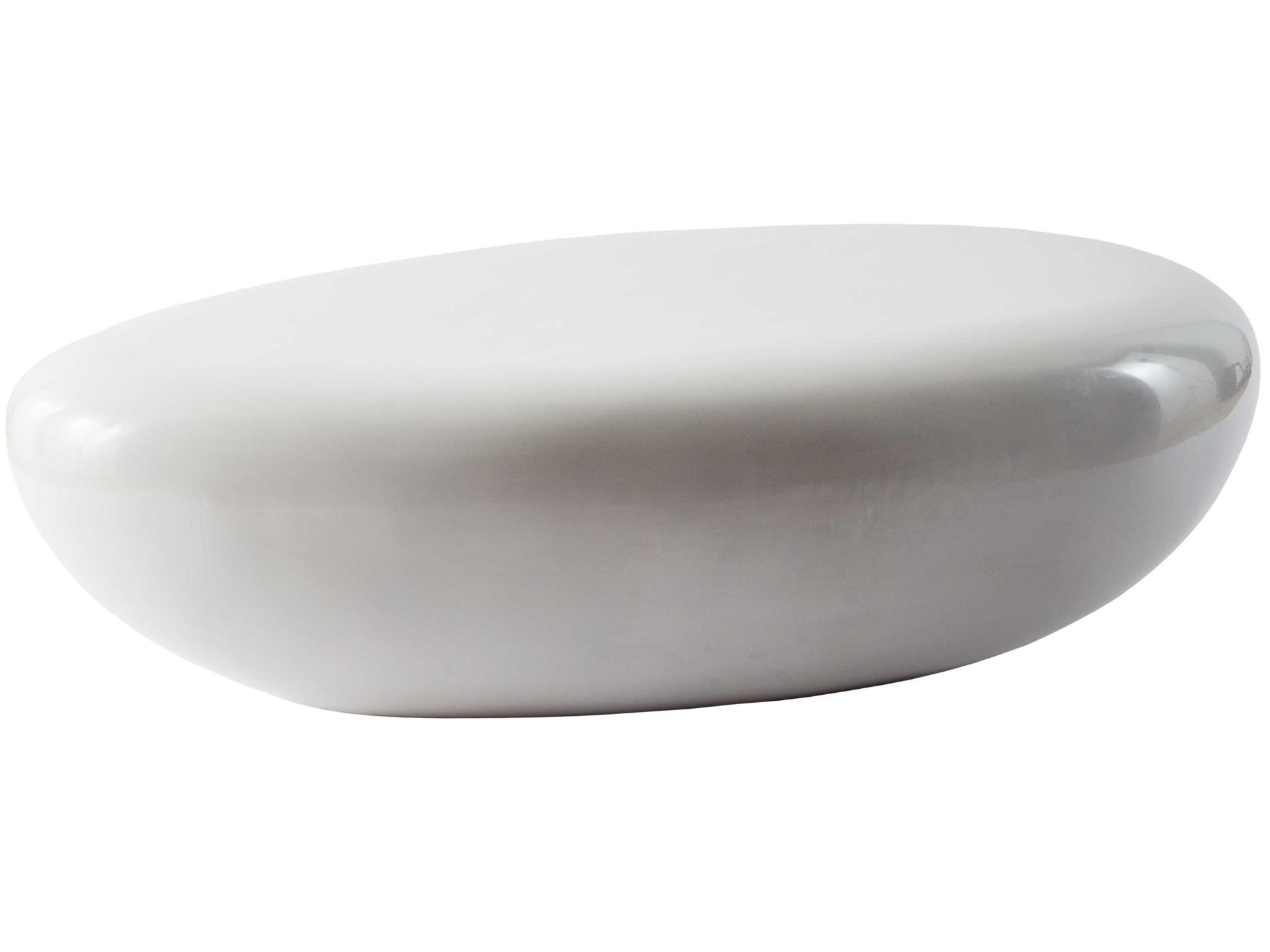 Outdoorriver Stone Oval Gel Coat White Coffee Table