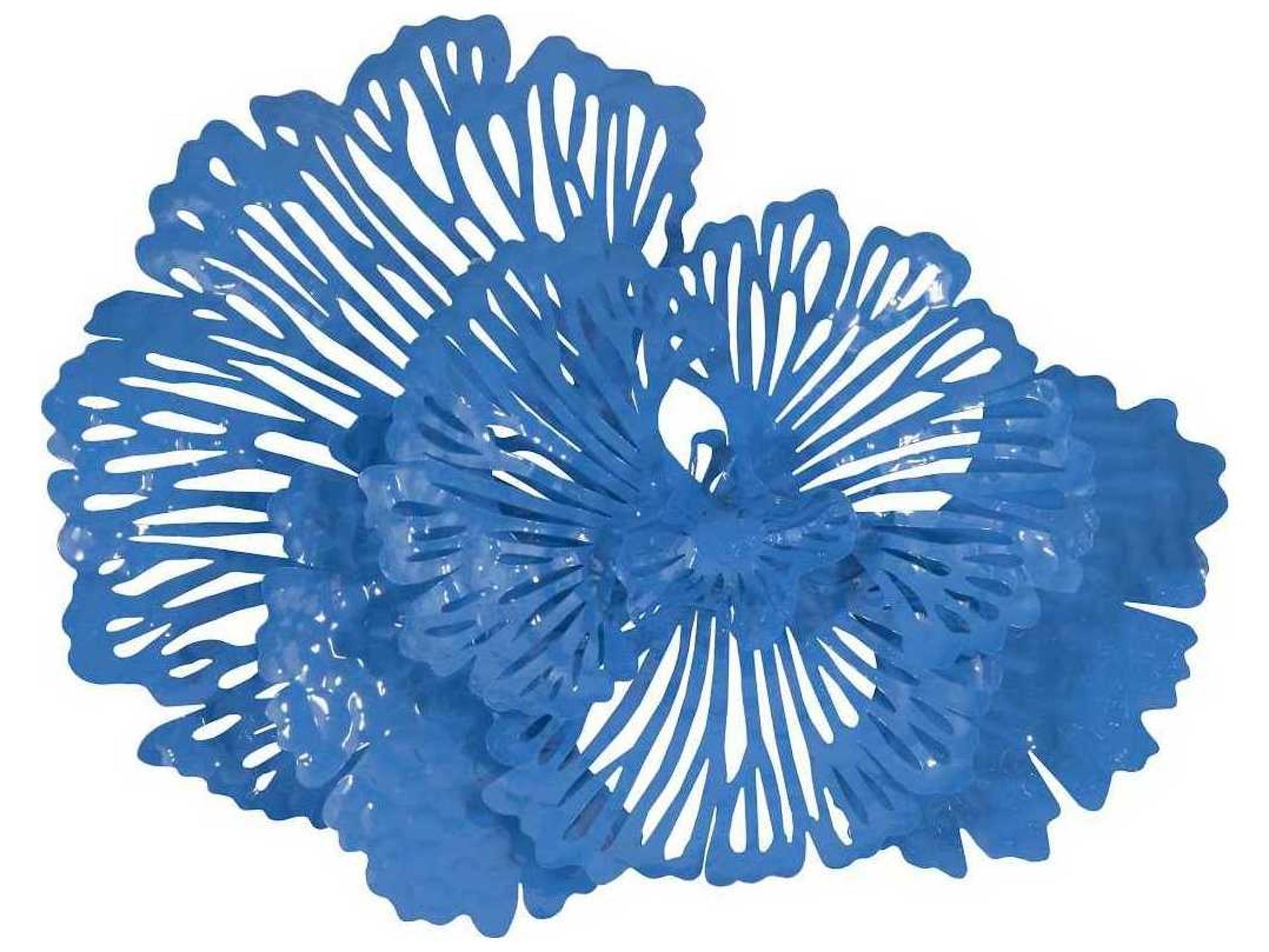 Flower Blue Metal Wall Art