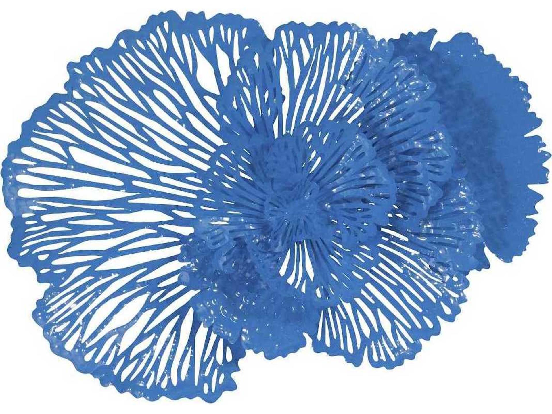 Flower Wall Art Medium Blue Metal