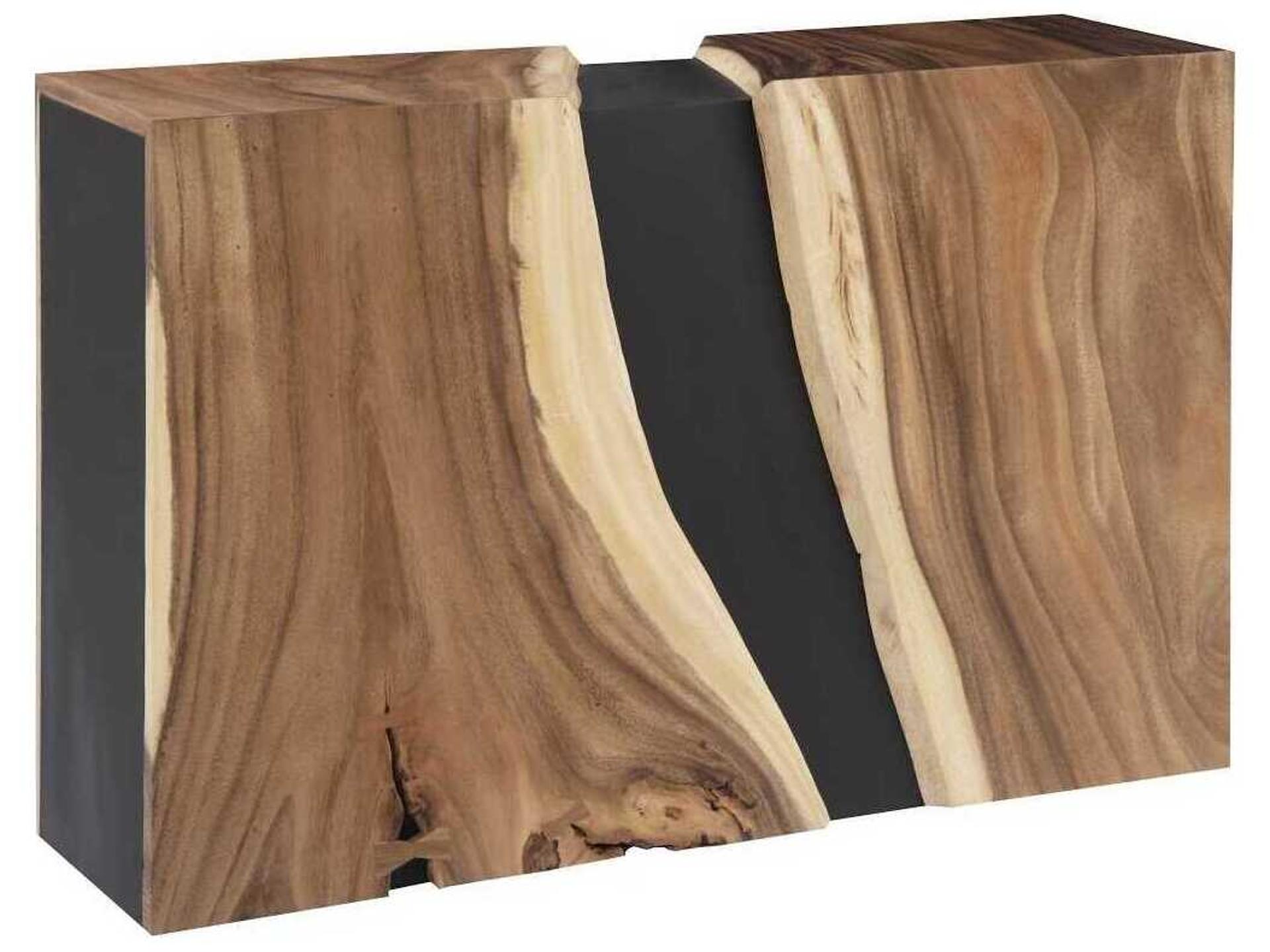 Rectangular Metal Natural Black Console Table