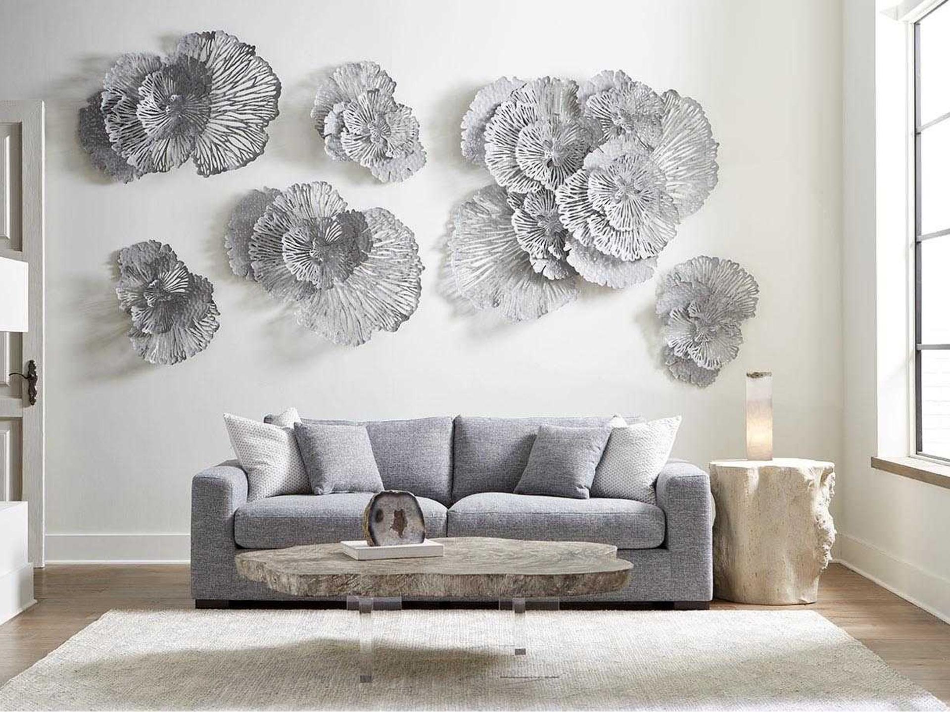 Phillips Collection Gray 43" Flower Metal Wall Art