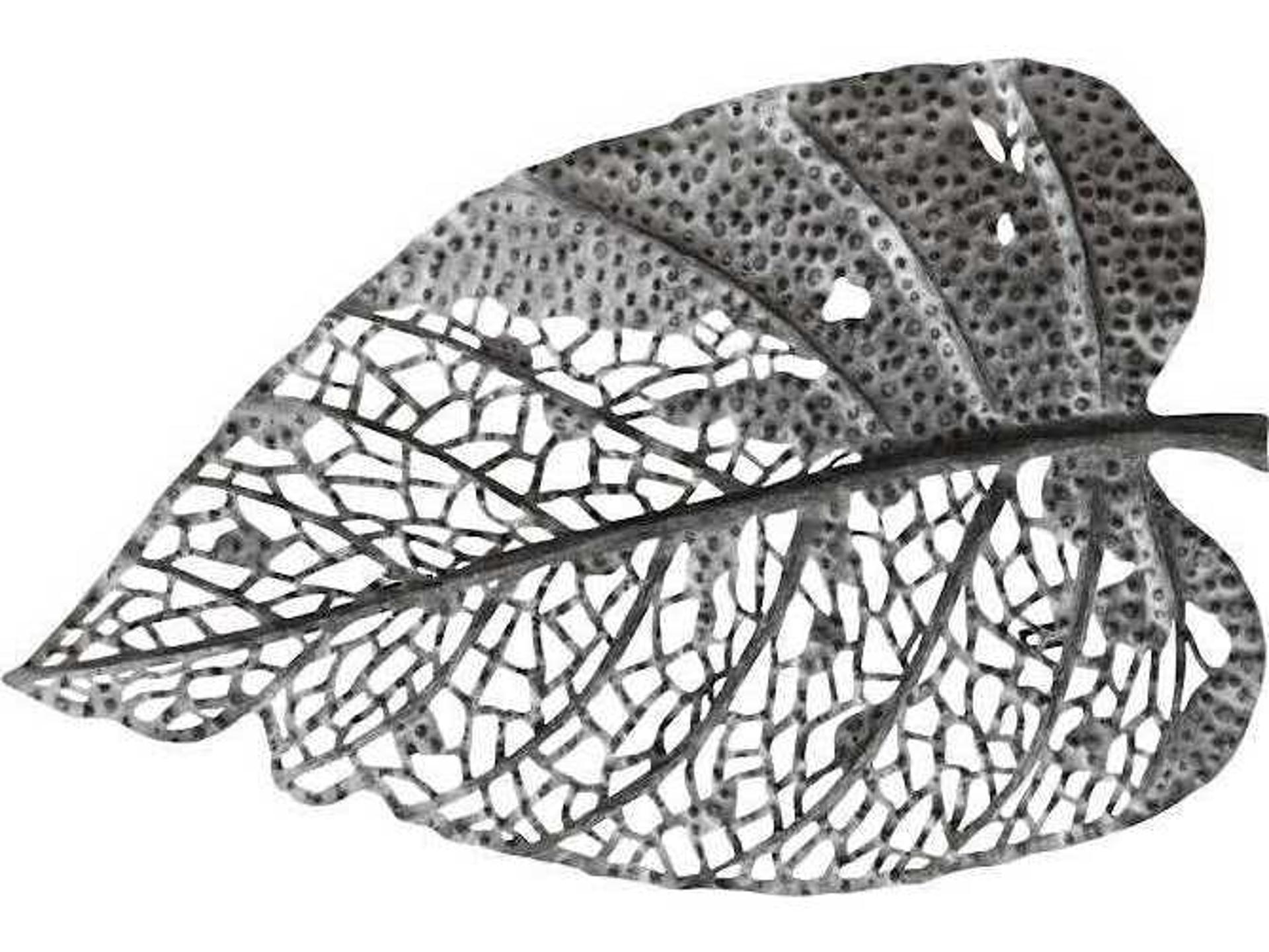 Silver Matte Lacquer 19" Birch Leaf Metal Wall Art