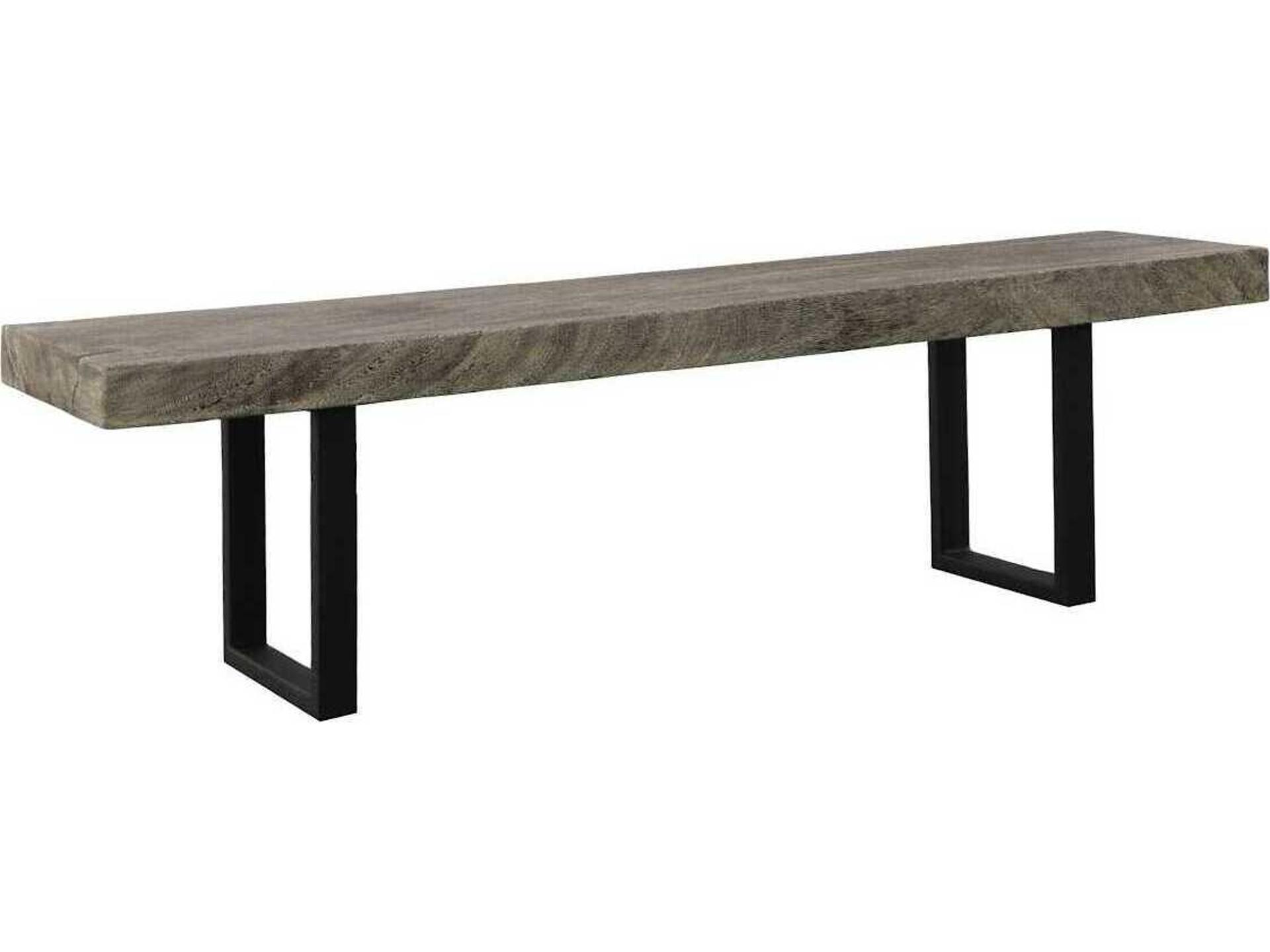 Origins Straight Edge Natural Gray Black Accent Bench