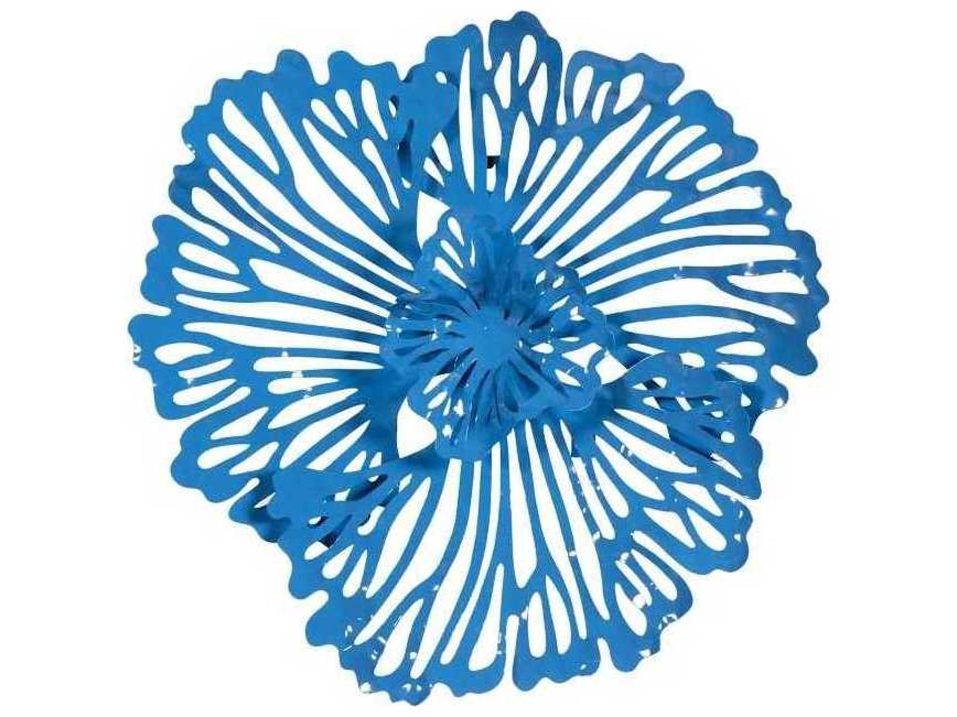Blue Flower Metal Wall Art