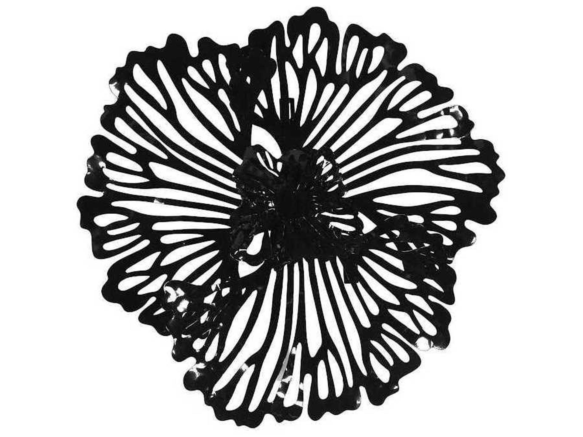 Black Flower Metal Wall Art