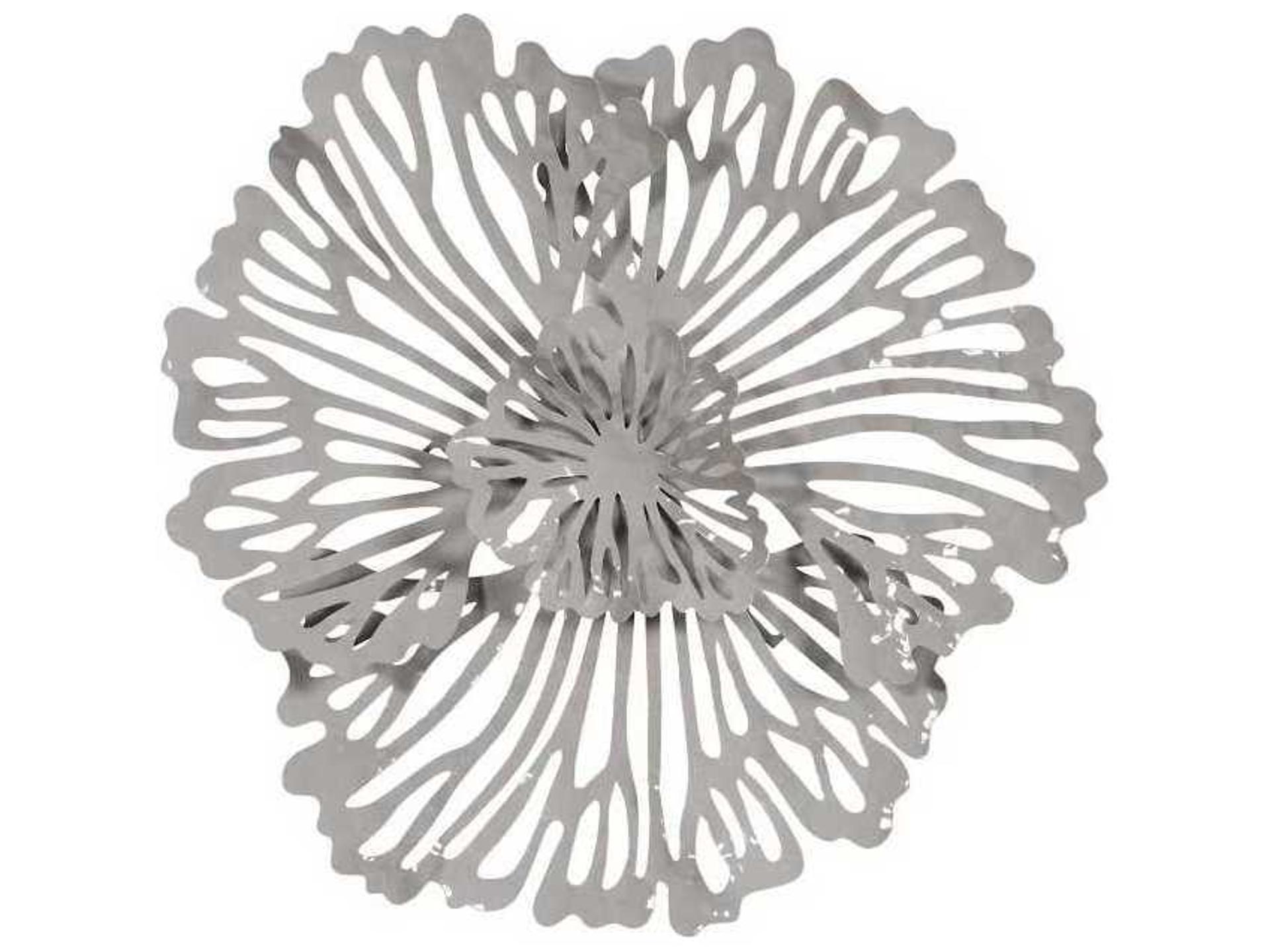 Gray Flower Metal Wall Art
