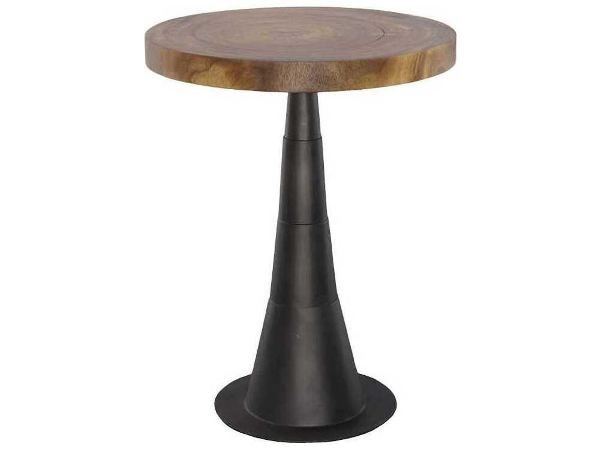 Chuleta Black Brown Round Wood Bar Table