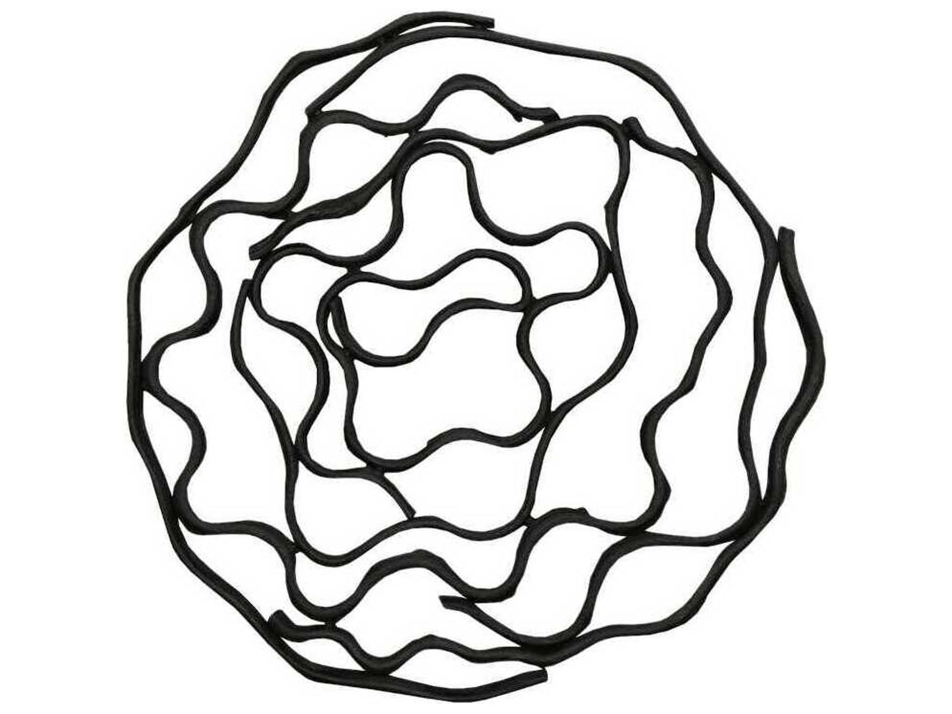 Vine Wall Flower Black Modern Organic Decor
