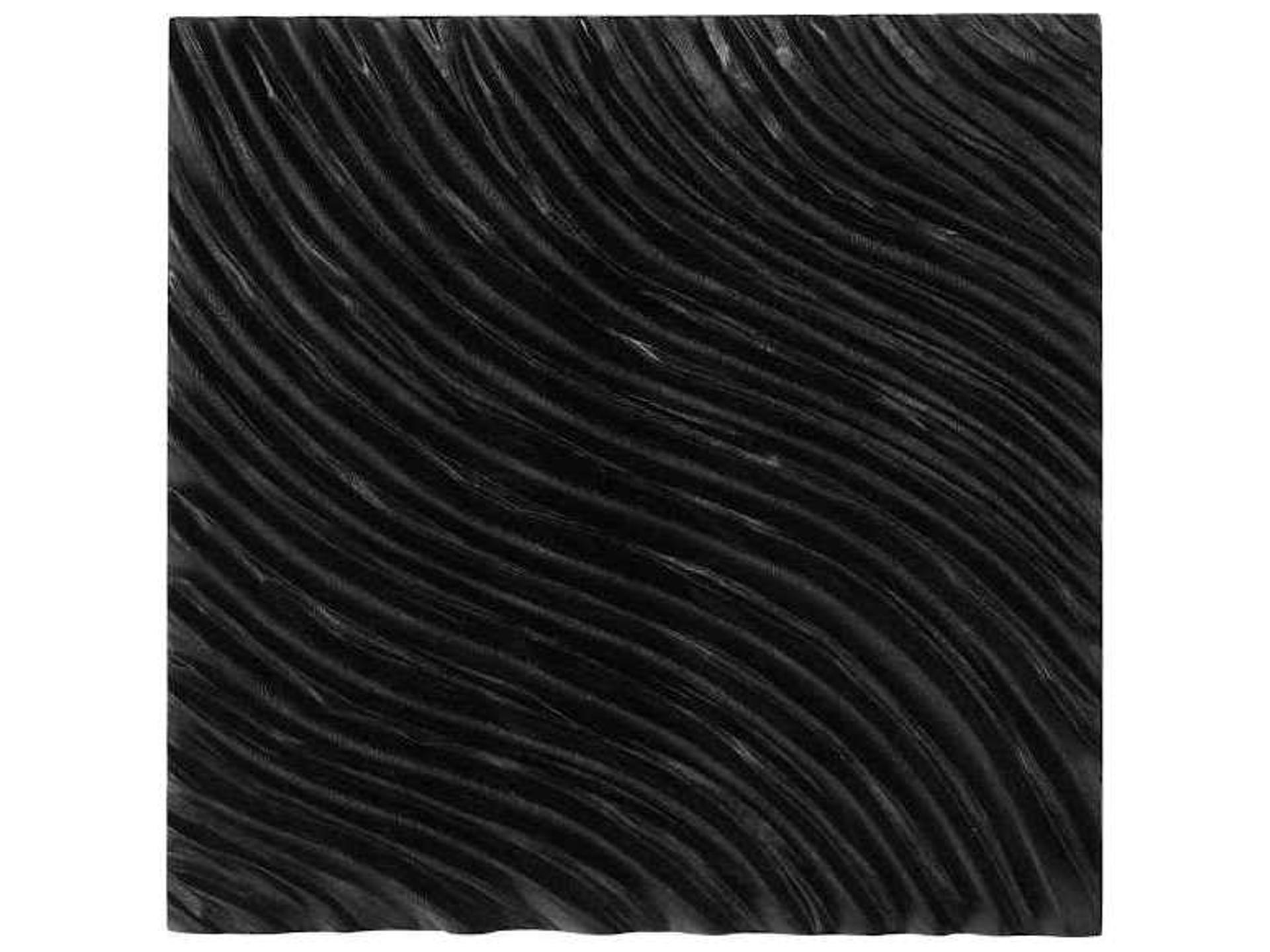 Black Wave Carved Wall Tile