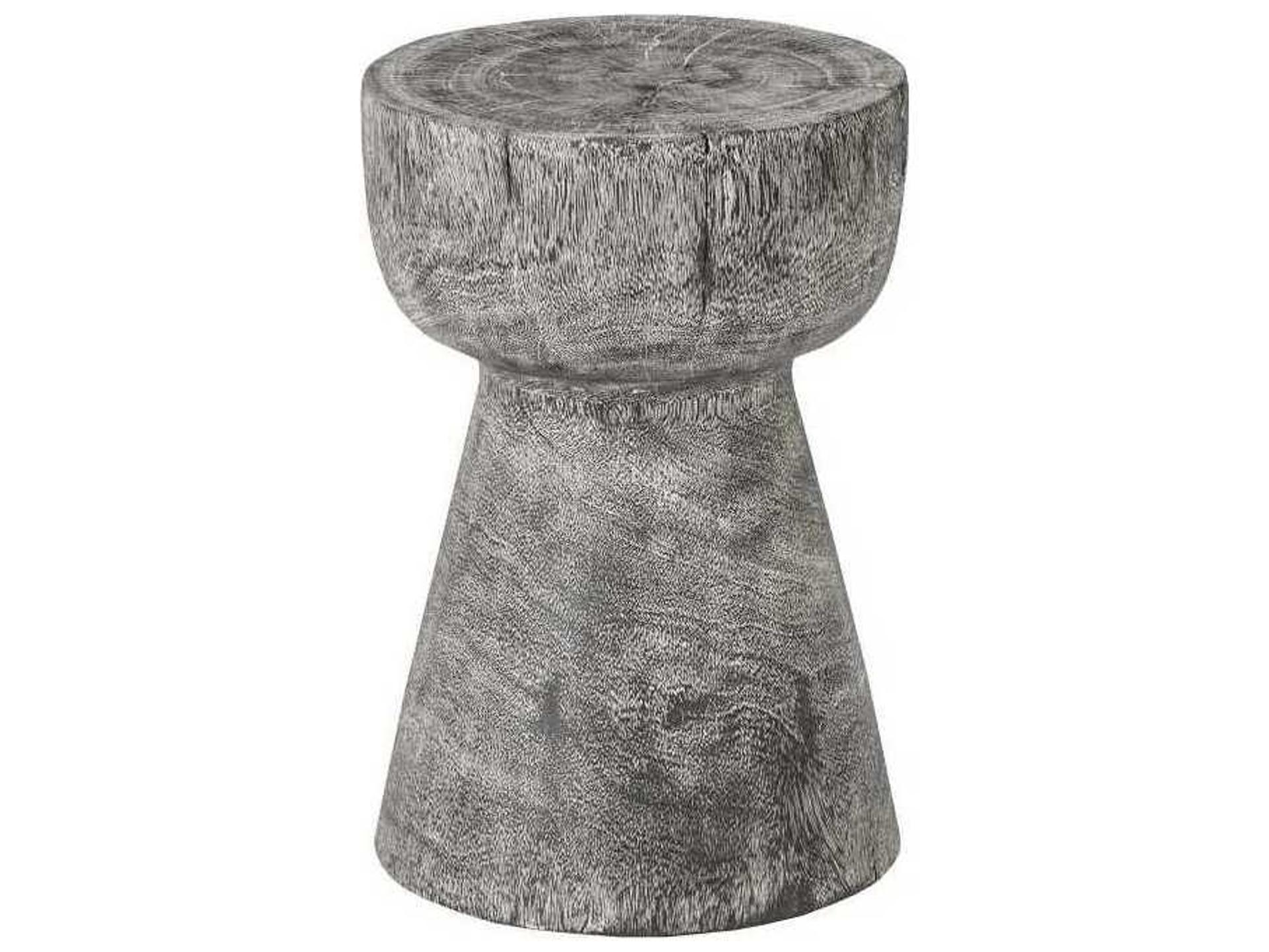 Gray Stone Accent Stool