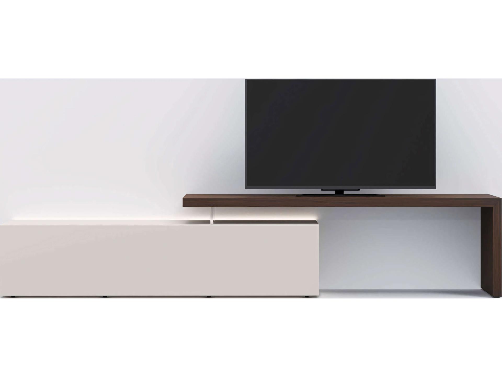 Domoino 111-Inch Oak Wood Media Console in Burnt Beige