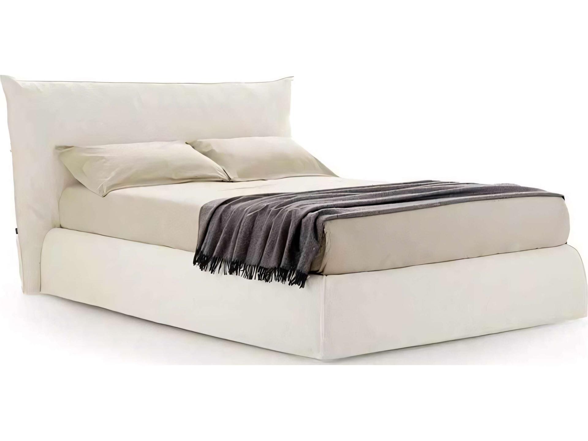 Piumotto Beige Upholstered Queen Platform Bed