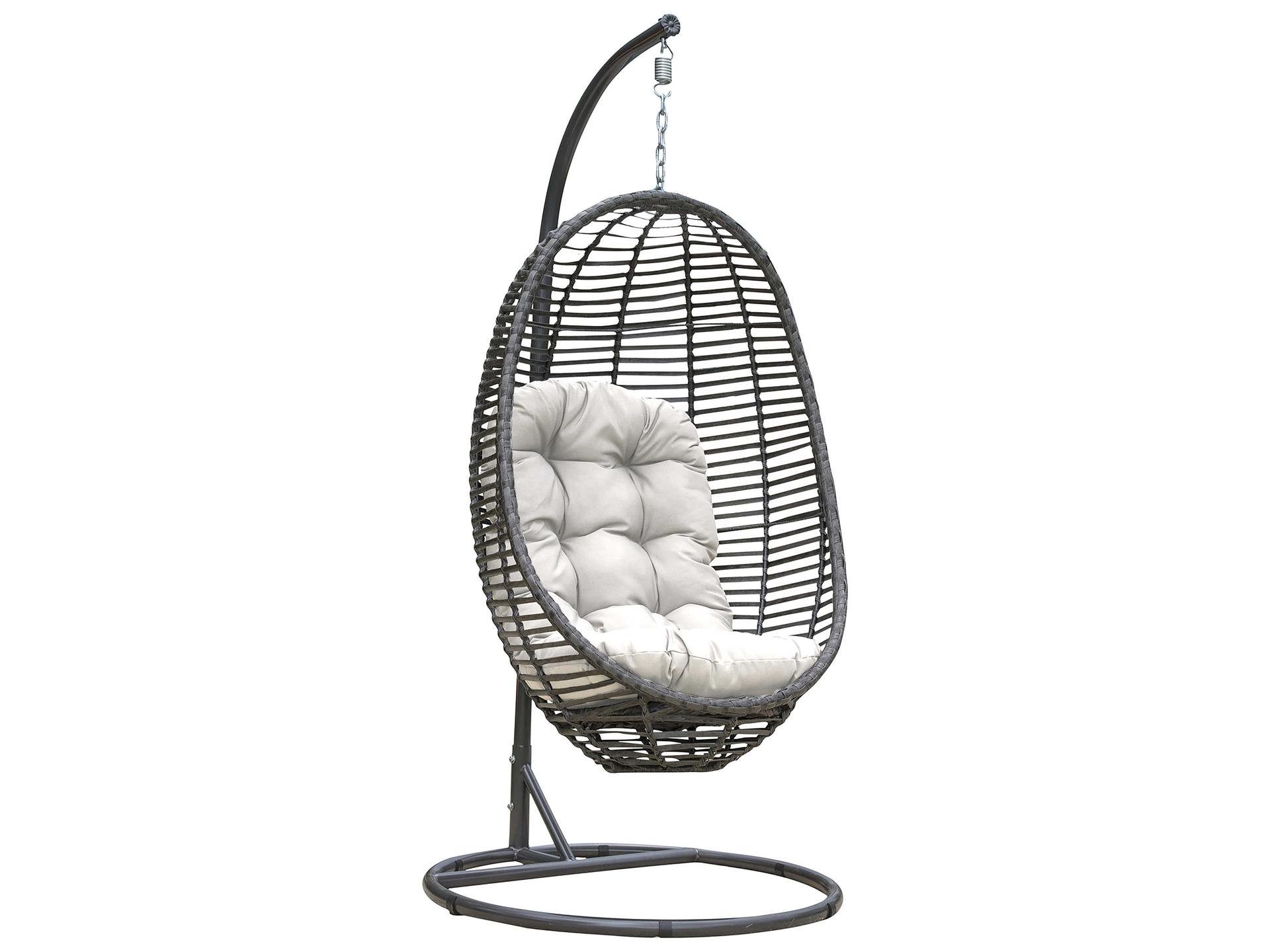 Graphite Wicker Cushion Outdoor Swing
