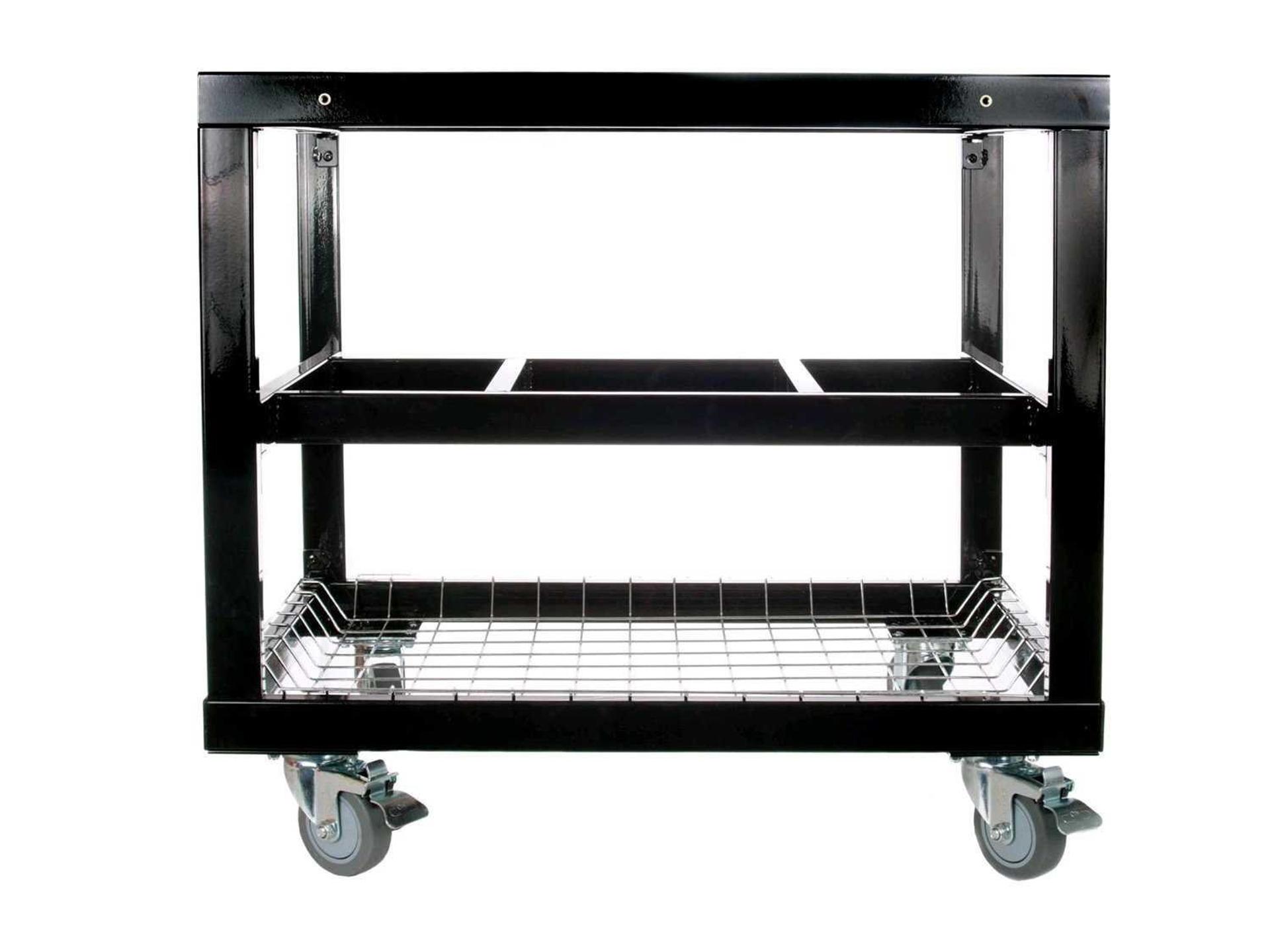 Steel Cart Base with Basket for Oval JR 200 Kamado Grill