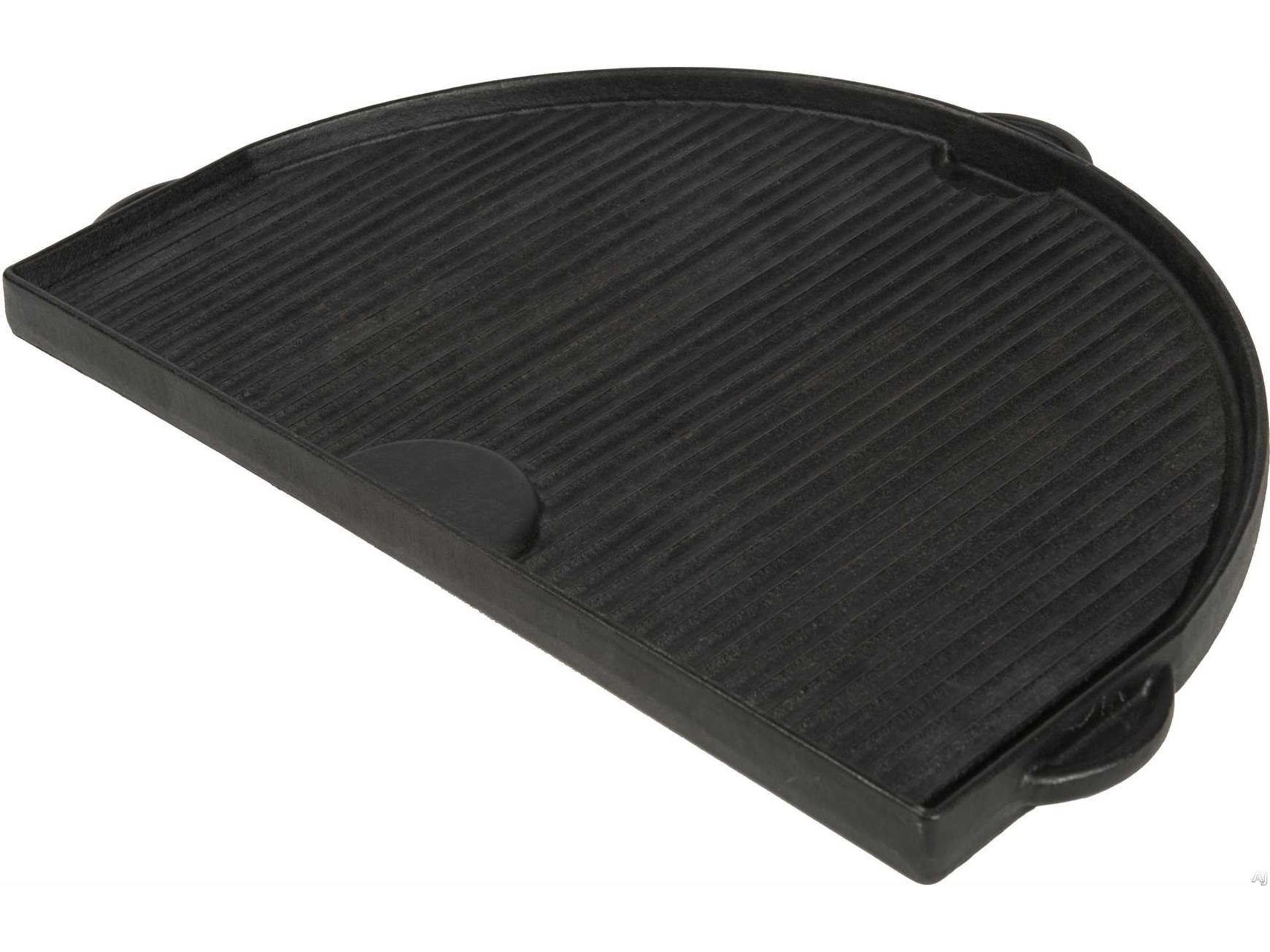 Half-Moon Cast Iron Griddle for Oval XL 400 Grill with Flat and Grooved Sides