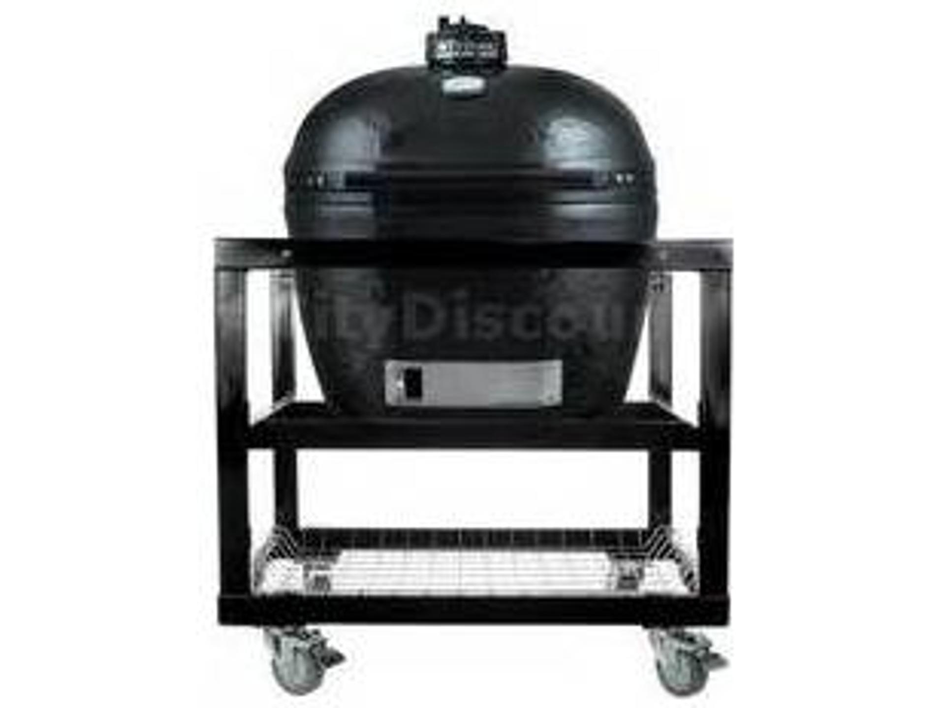 Primo Oval Junior Charcoal Grill with Stainless Steel Cart