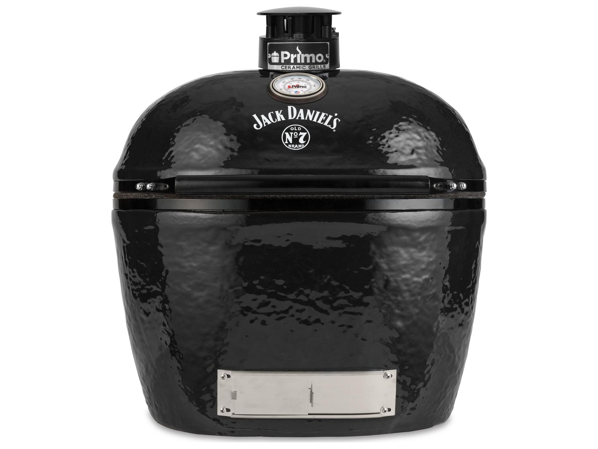 Primo Oval XL Jack Daniels Edition Charcoal Grill with Cart and Island Top
