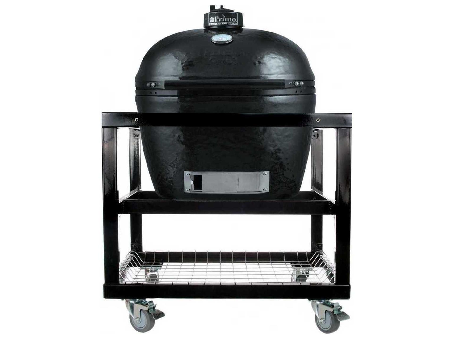 Primo Oval XL Charcoal Grill with Stainless Steel Cart