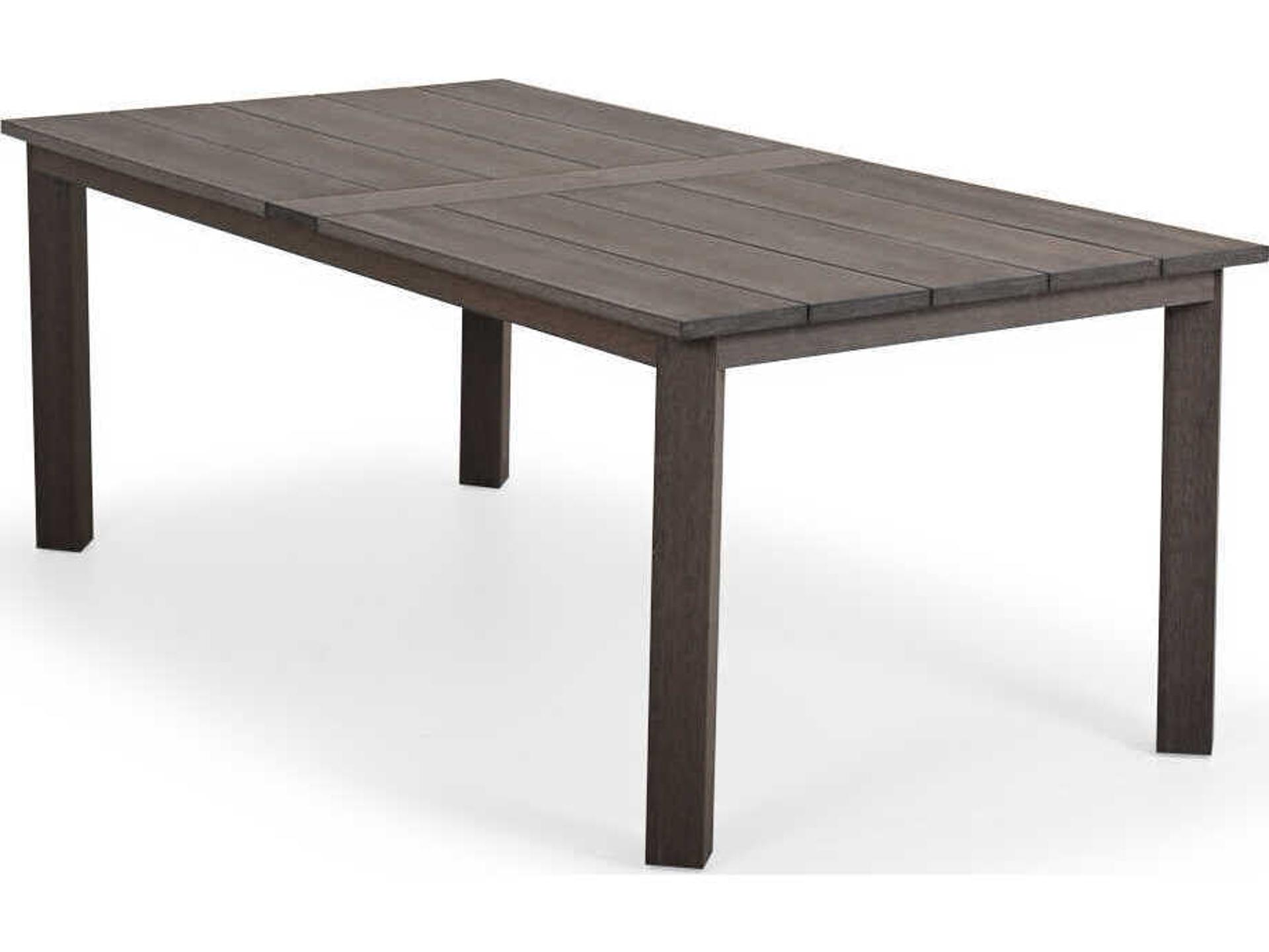Miramar Faux Wood Rectangular Outdoor Dining Table with Umbrella Hole