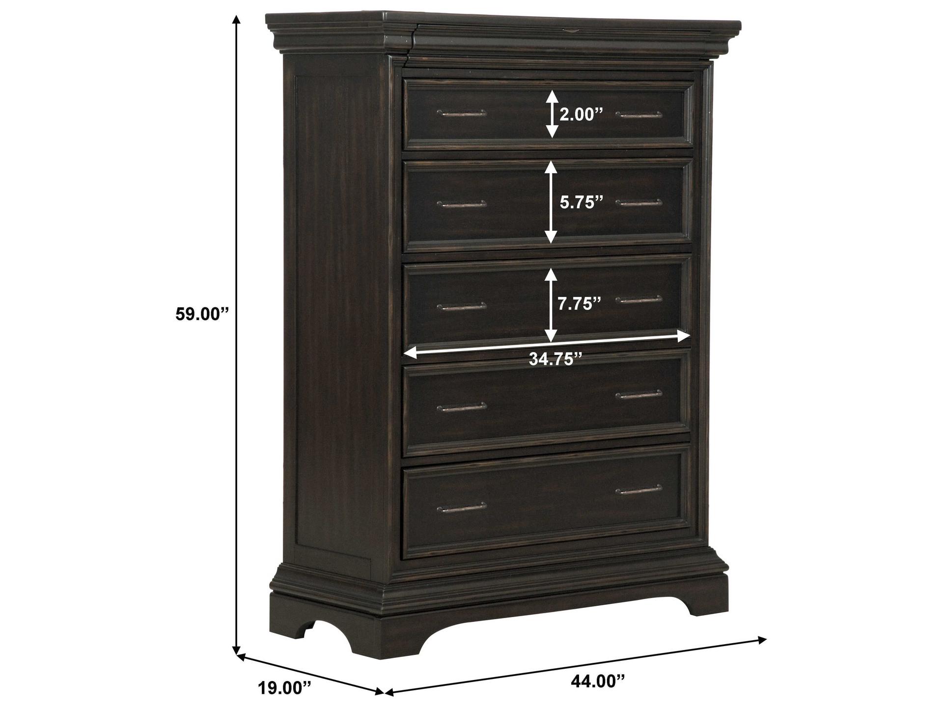 Pulaski Caldwell 6-Drawers Brown Acacia Wood Accent Chest