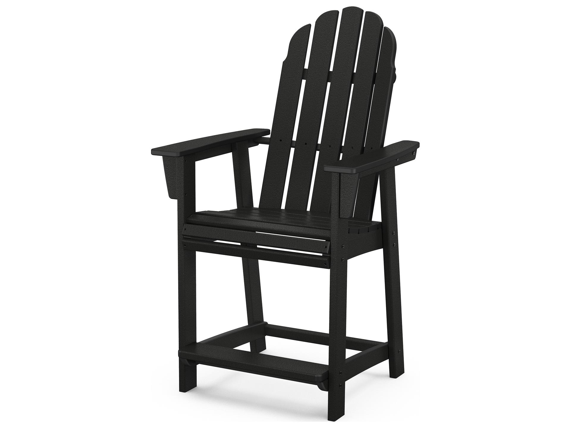 POLYWOOD Vineyard Recycled Plastic Curveback Outdoor Counter Chair
