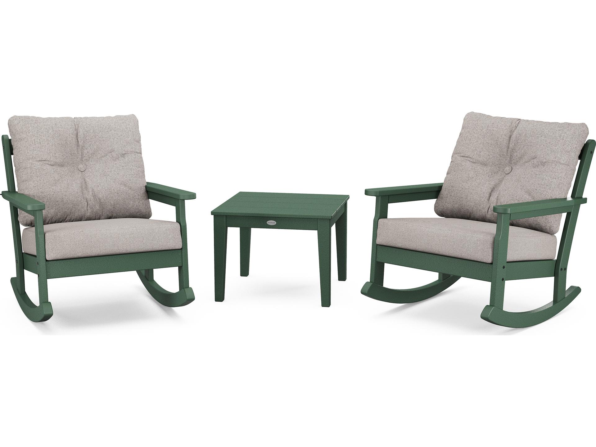 POLYWOOD® Vineyard Recycled Plastic 3 Deep Seating Rocker Patio Lounge Set