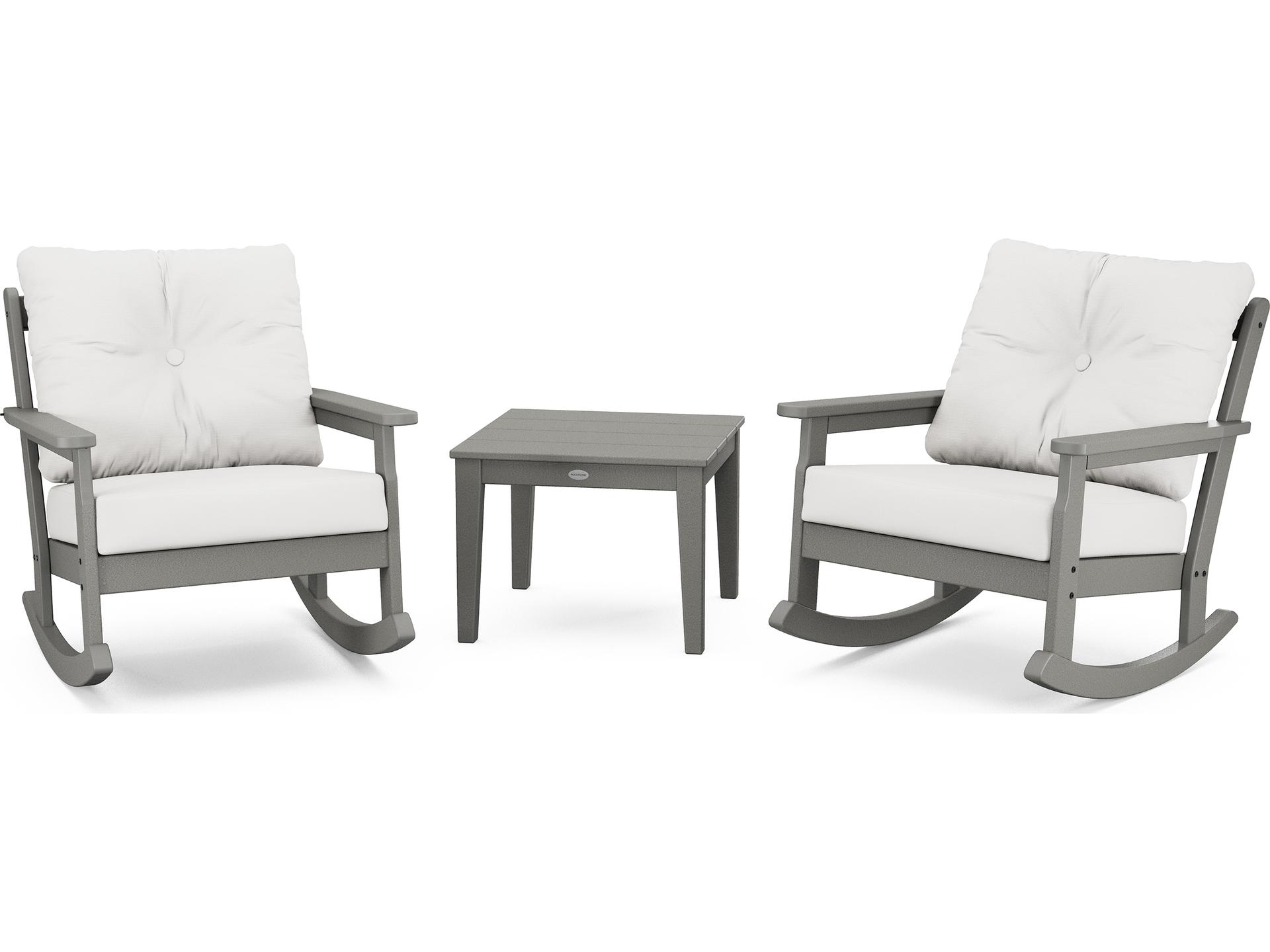 POLYWOOD® Vineyard Recycled Plastic 3 Deep Seating Rocker Patio Lounge Set