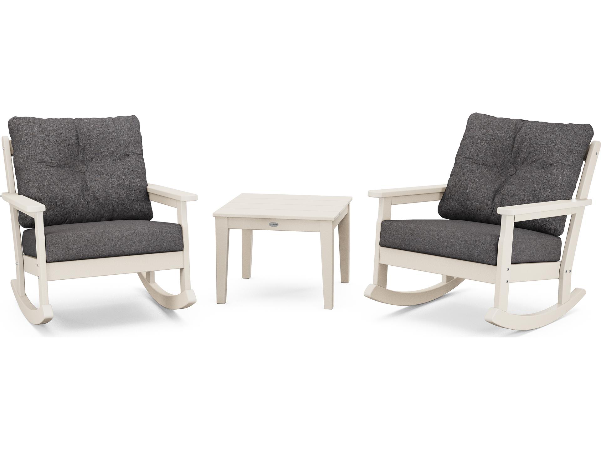 POLYWOOD® Vineyard Recycled Plastic 3 Deep Seating Rocker Patio Lounge Set