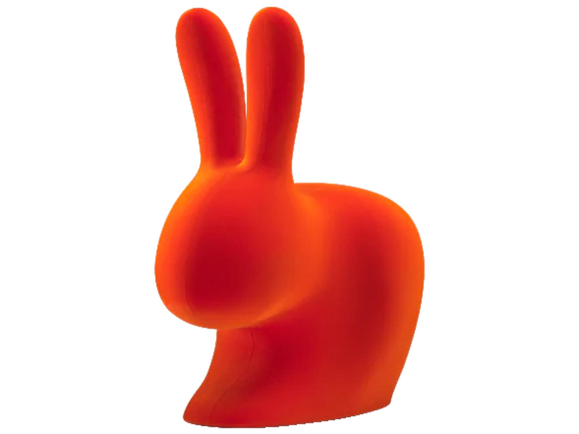 Rabbit XS Orange Velvet Bookend