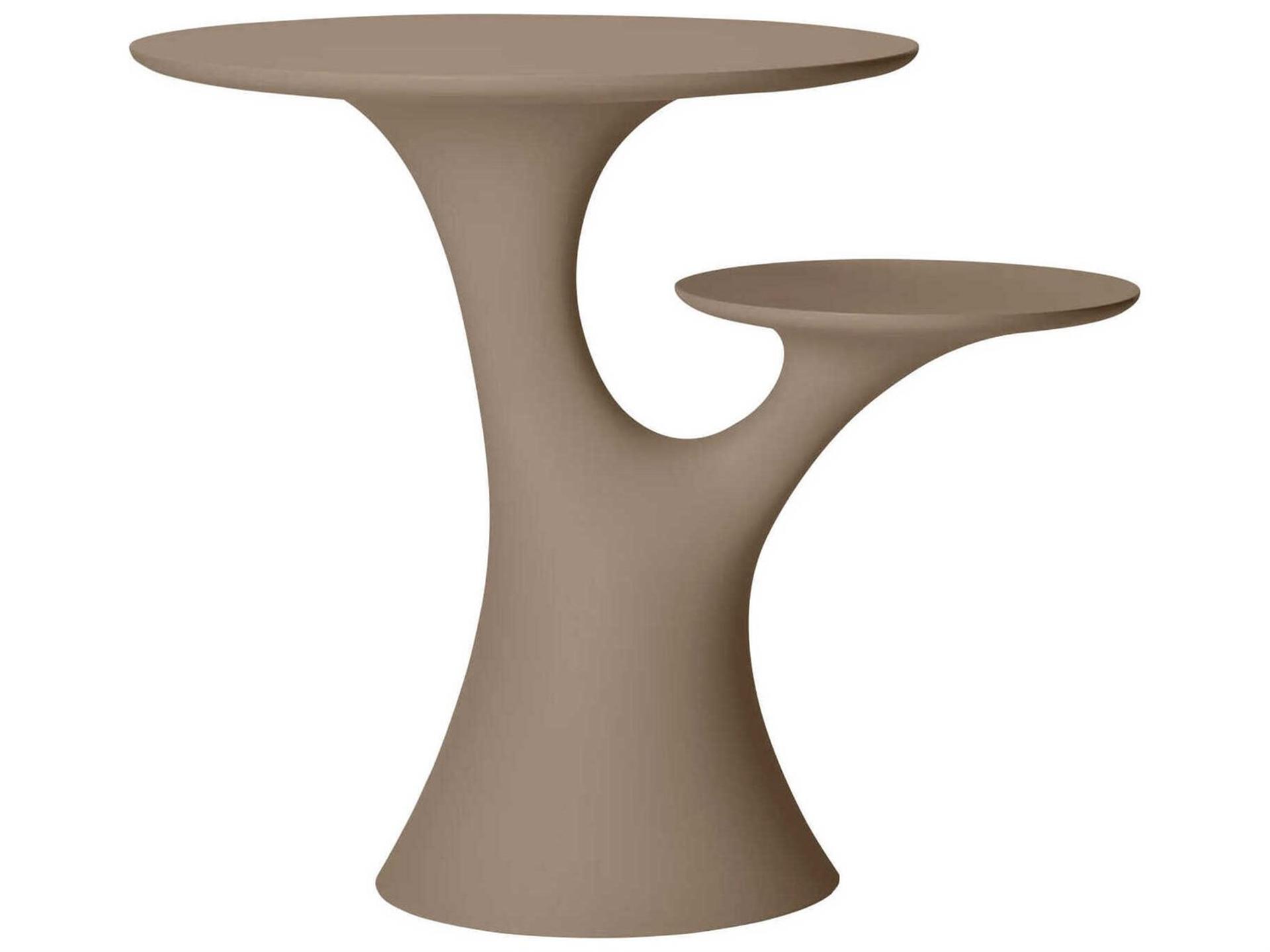 Rabbit Tree Round End Table in Dove Grey Recycled Plastic