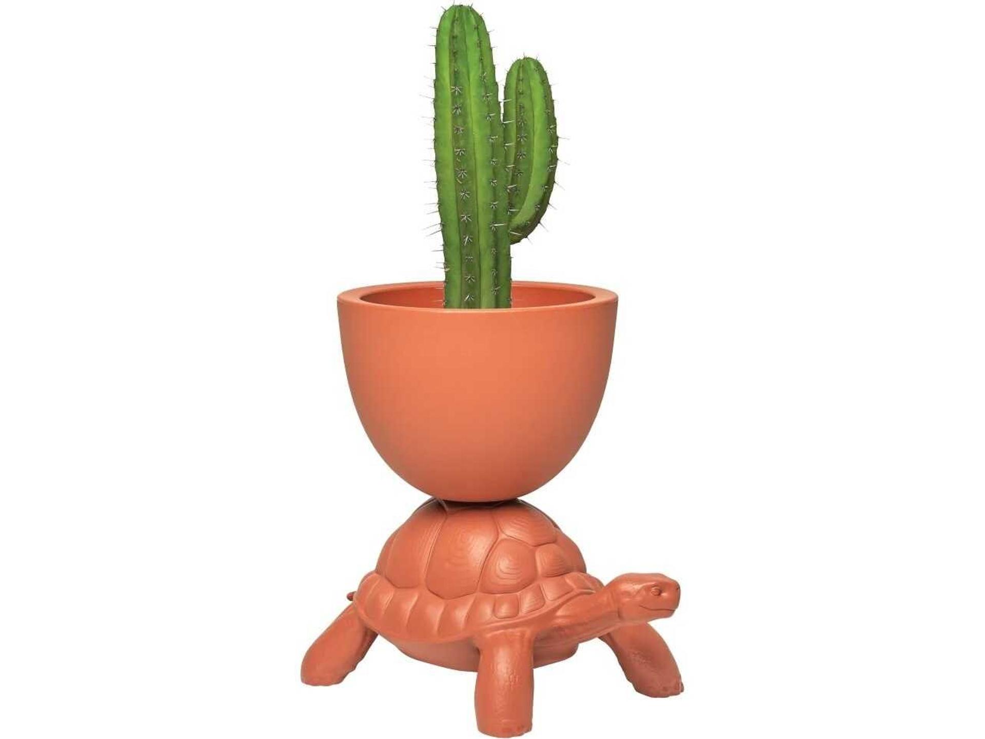 Qeeboo Turtle Carry Outdoor Planter in Terracotta by Marcantonio