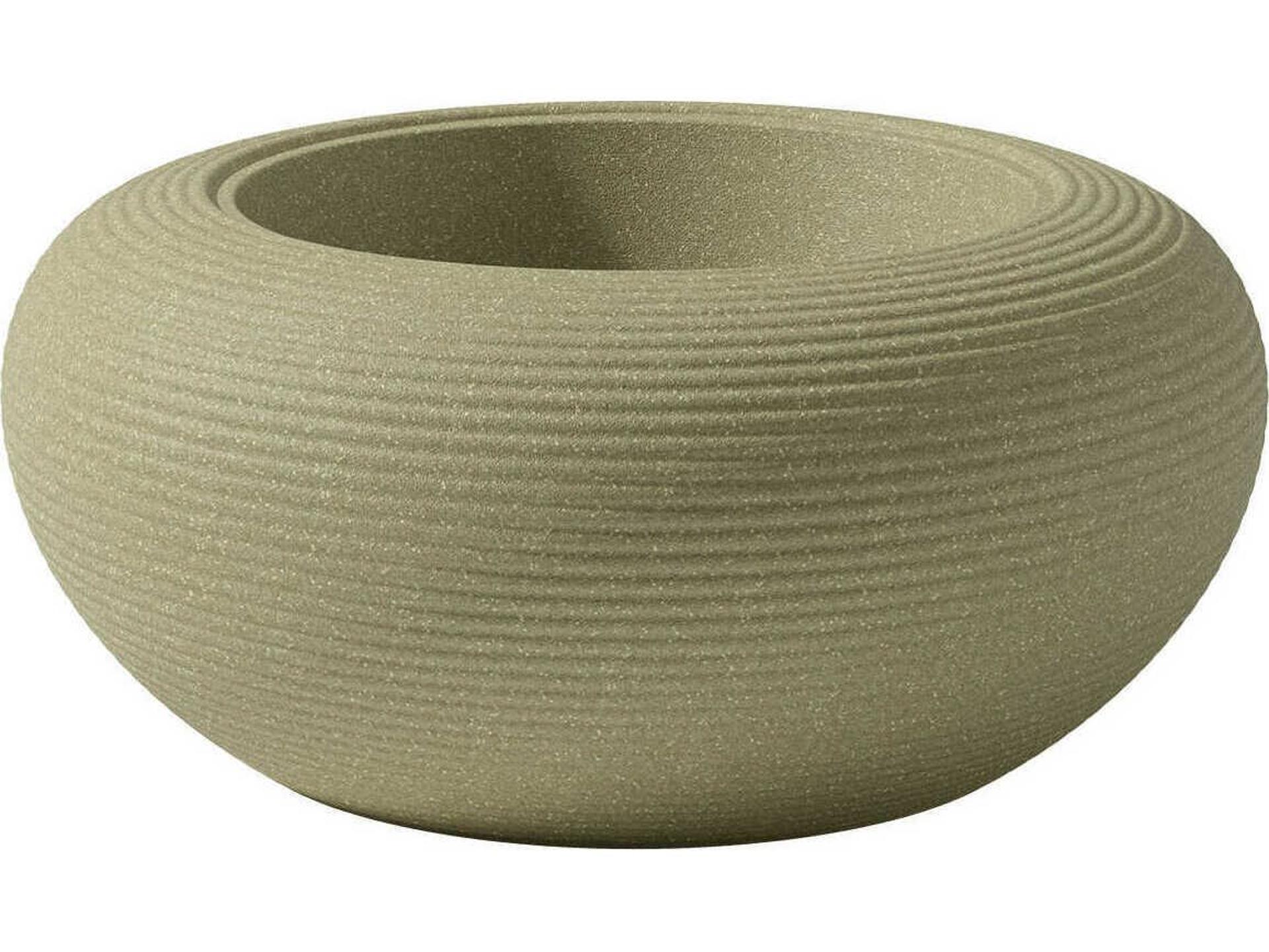 Qeeboo Nami Round Planter in Sage Green Mix Recyclable Polyethylene