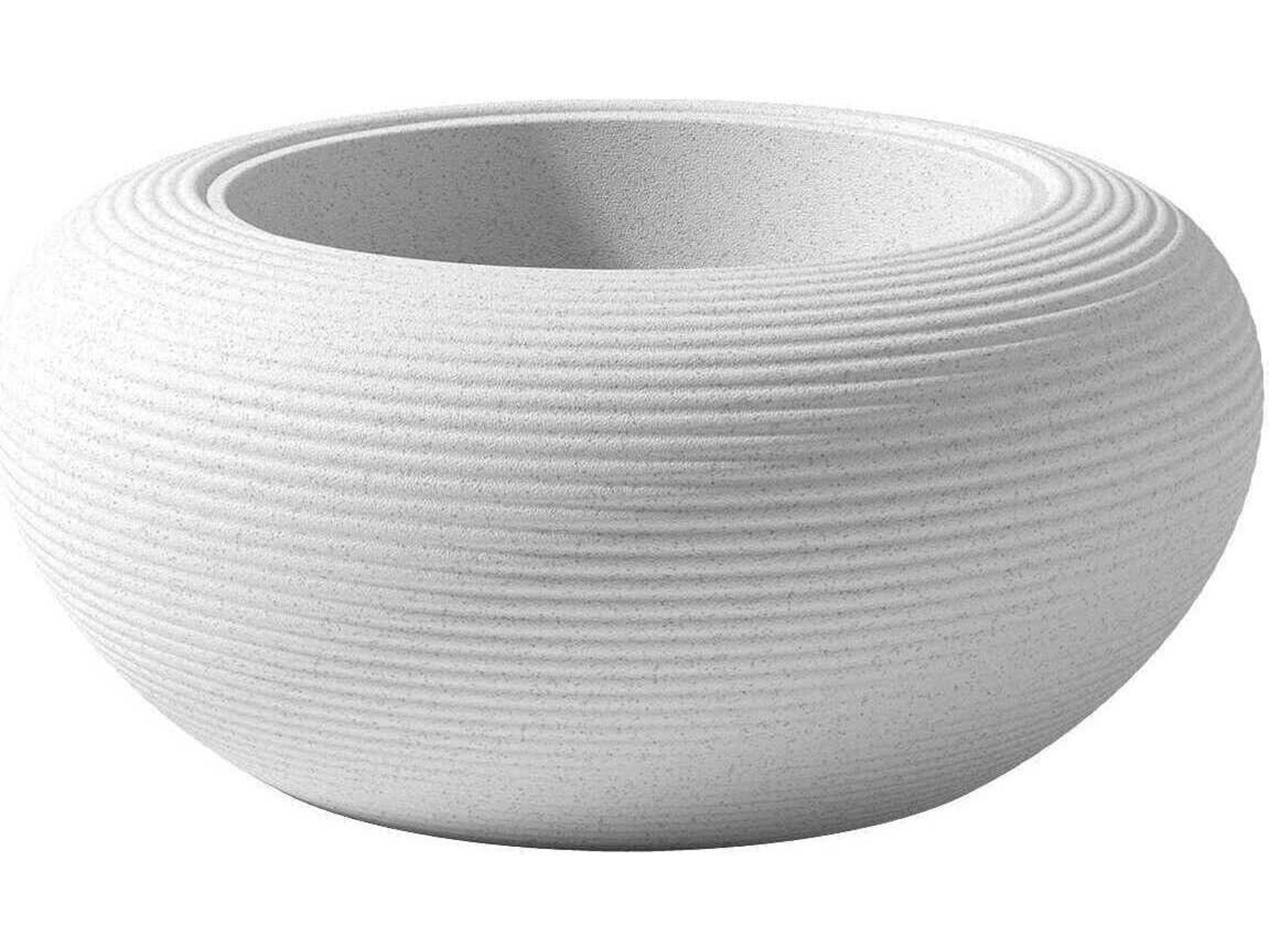 Qeeboo Nami Outdoor Planter in Stone White Mix Recycled Polyethylene