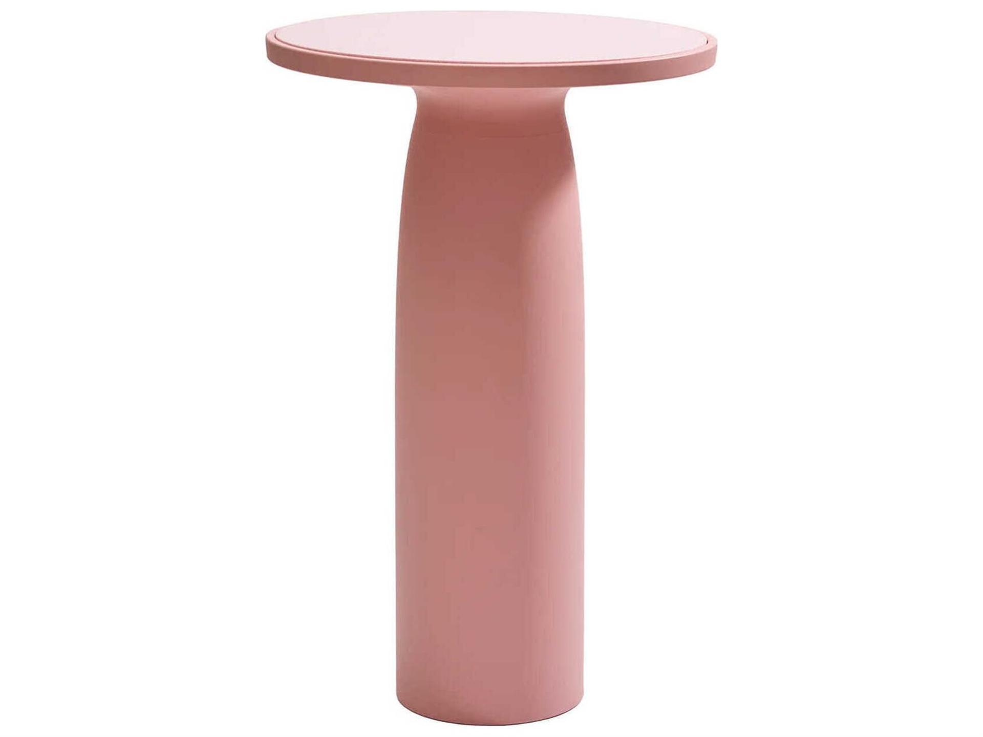 Toto Round Bar Table in Pink Recycled Polyethylene and Durat