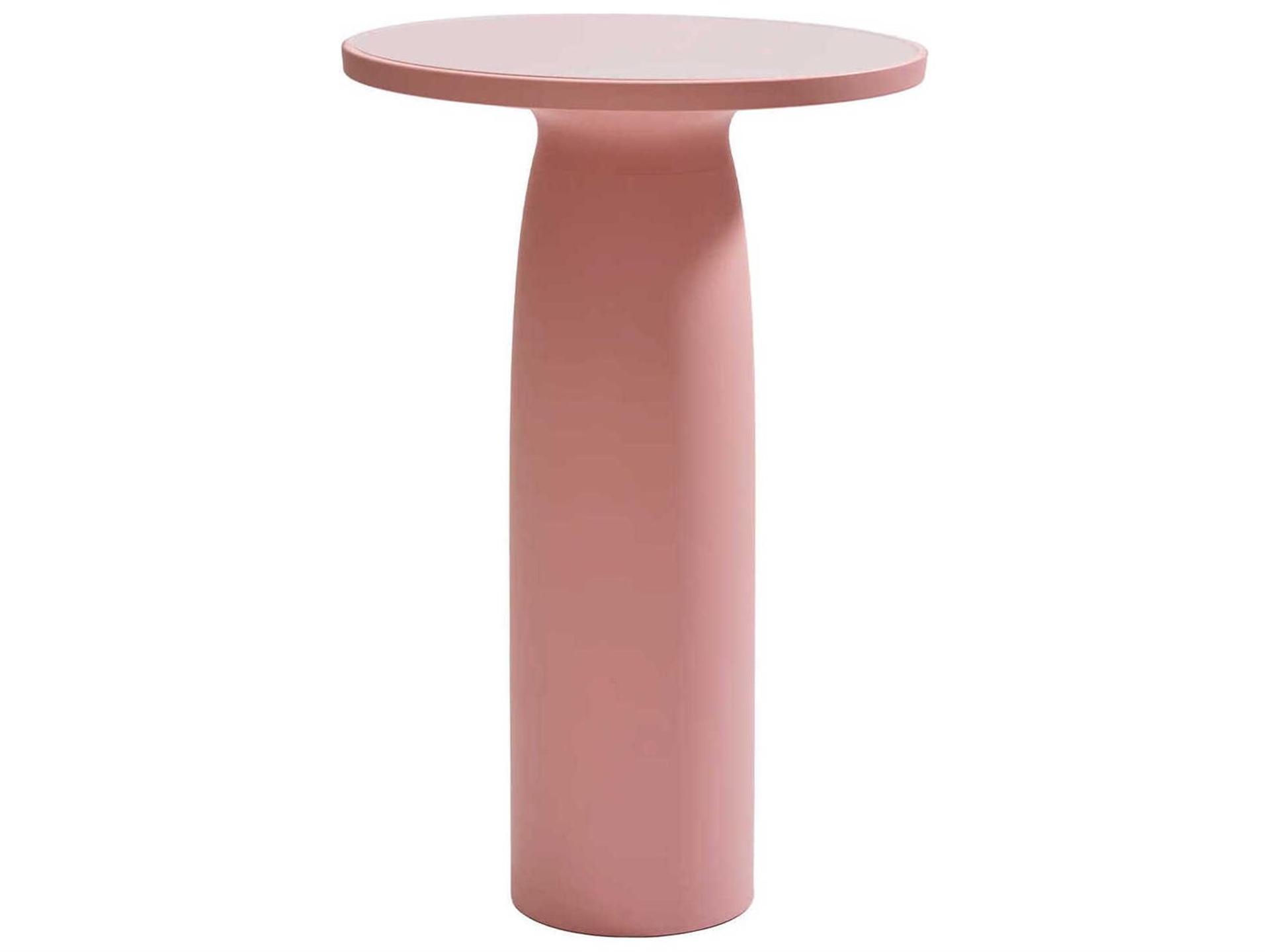 Toto Round Bar Table in Pink Recycled Plastic