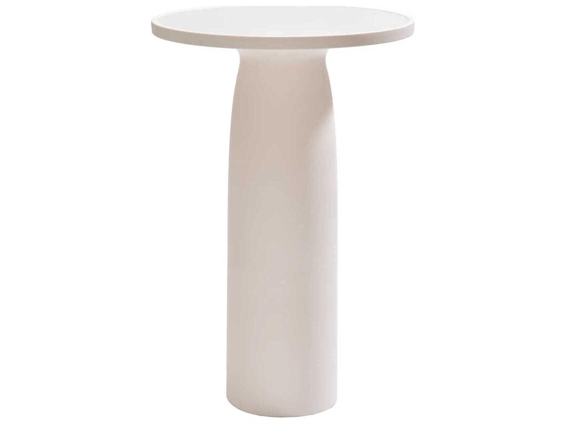 Toto Round Bar Table with Glass Top in Warm White