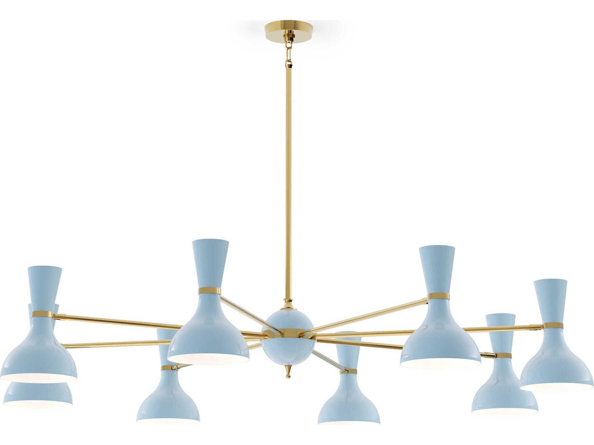 8-Light Clare Chandelier in Modern Brass