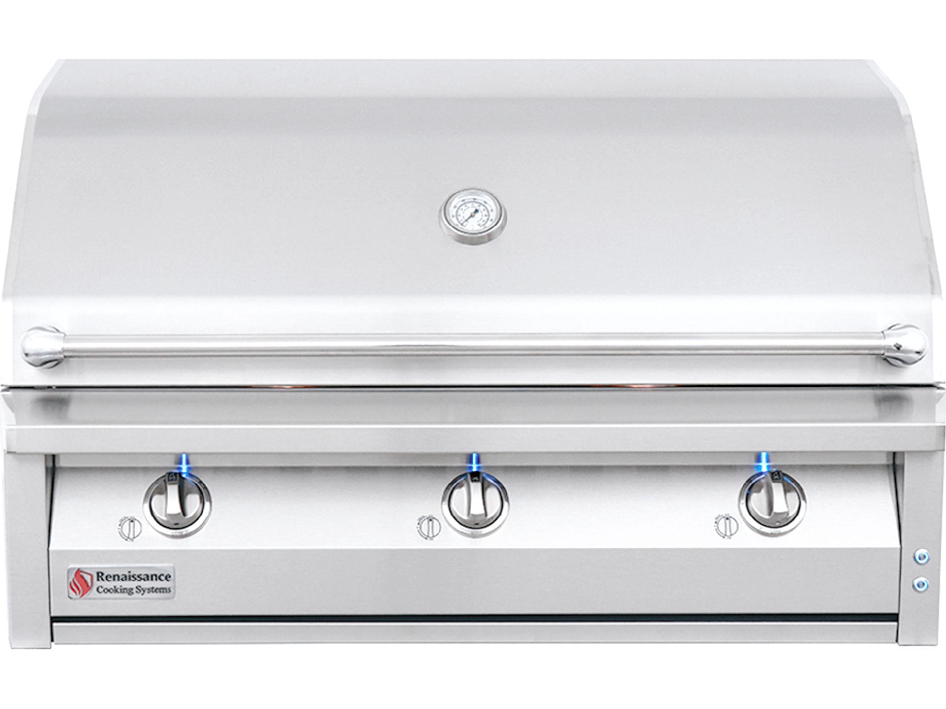 42-Inch American Renaissance 3-Burner Built-in Propane Gas Grill in 304 Stainless Steel