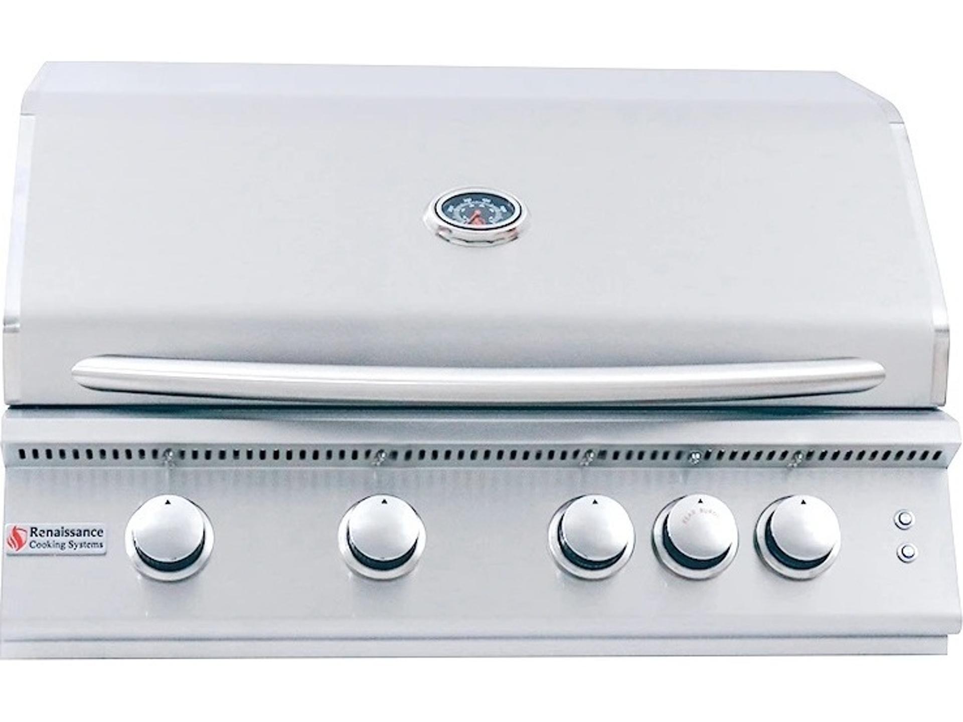 RCS Grills 32'' Premier Grill Blue LED with Rear Burner