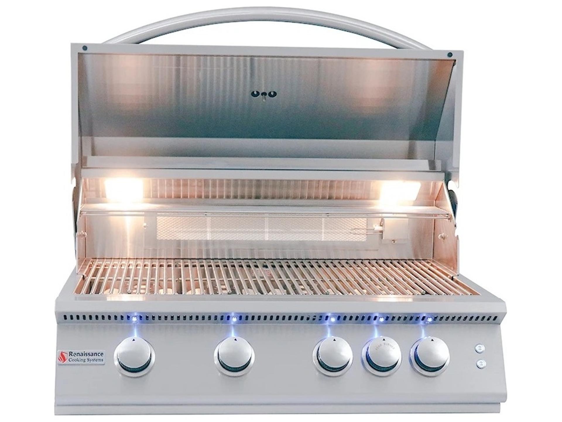 RCS Grills 32'' Premier Grill Blue LED with Rear Burner
