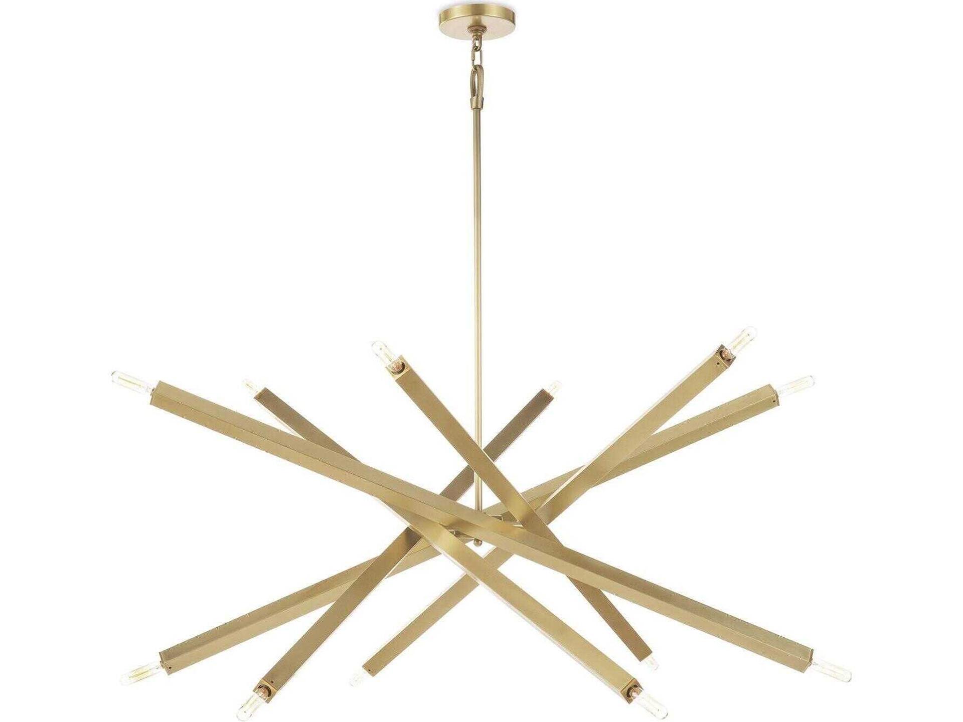 12-Light Viper Chandelier in Natural Brass