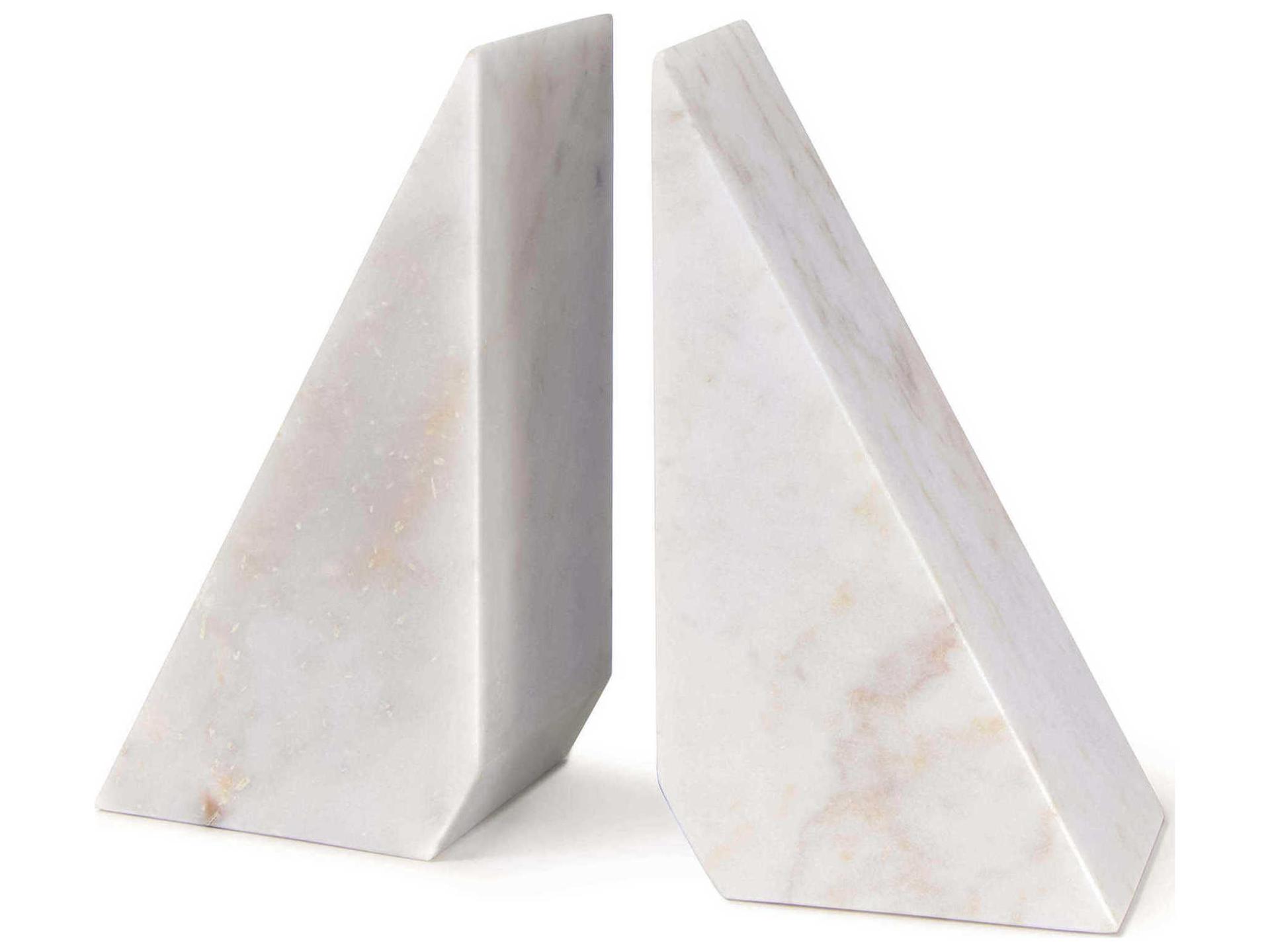 Othello White Marble Bookends Decorative Accessory