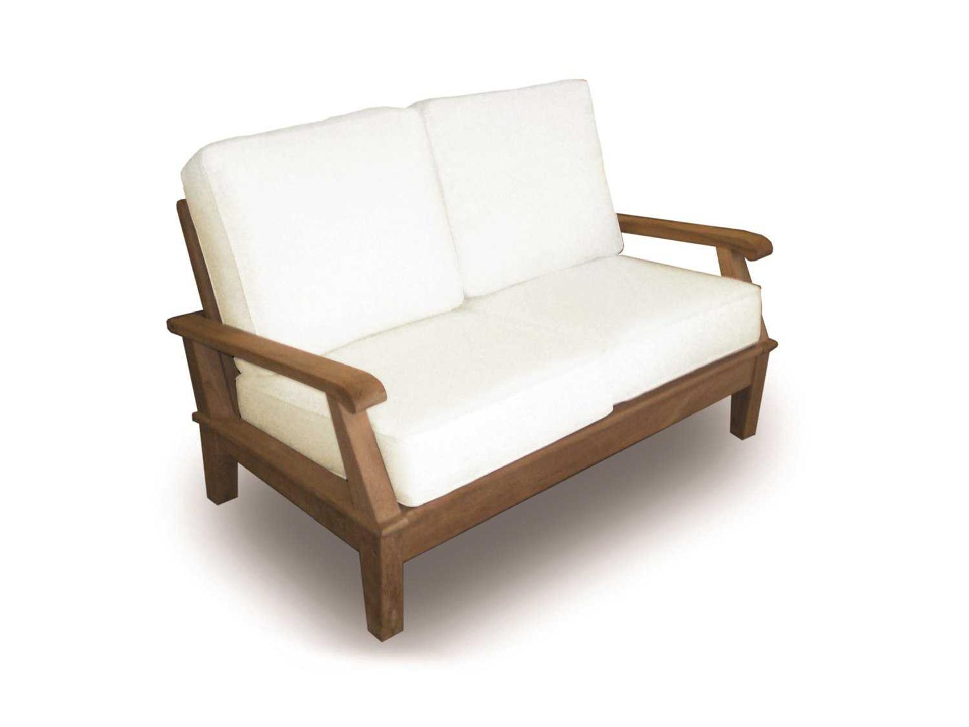 Miami 2-Seat Reclining Teak Loveseat in Natural Teak