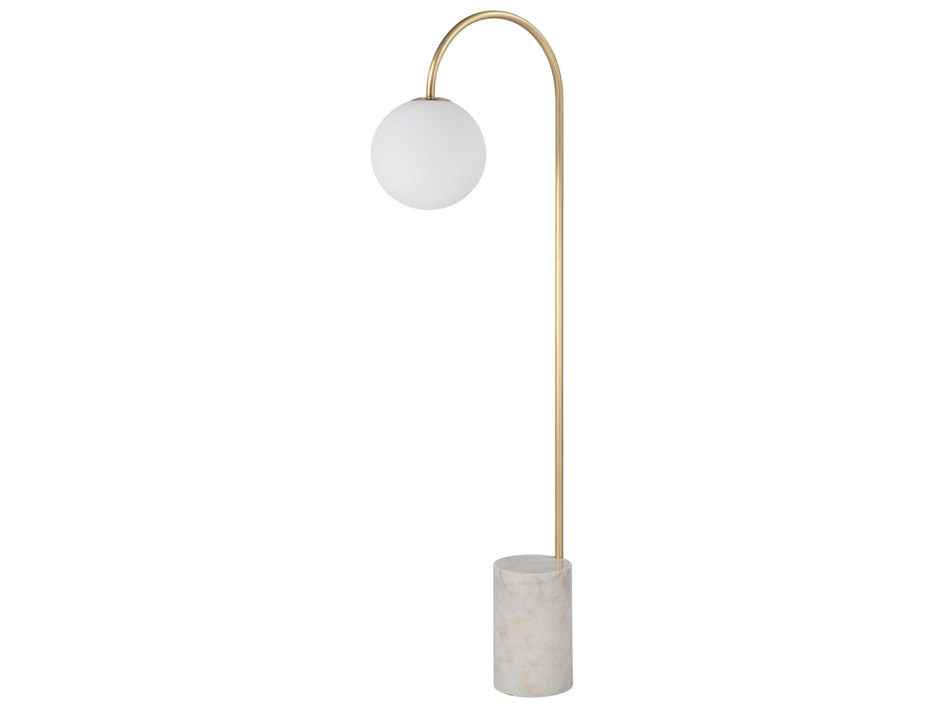 Merlot Satin Brass Etched White Glass Floor Lamp