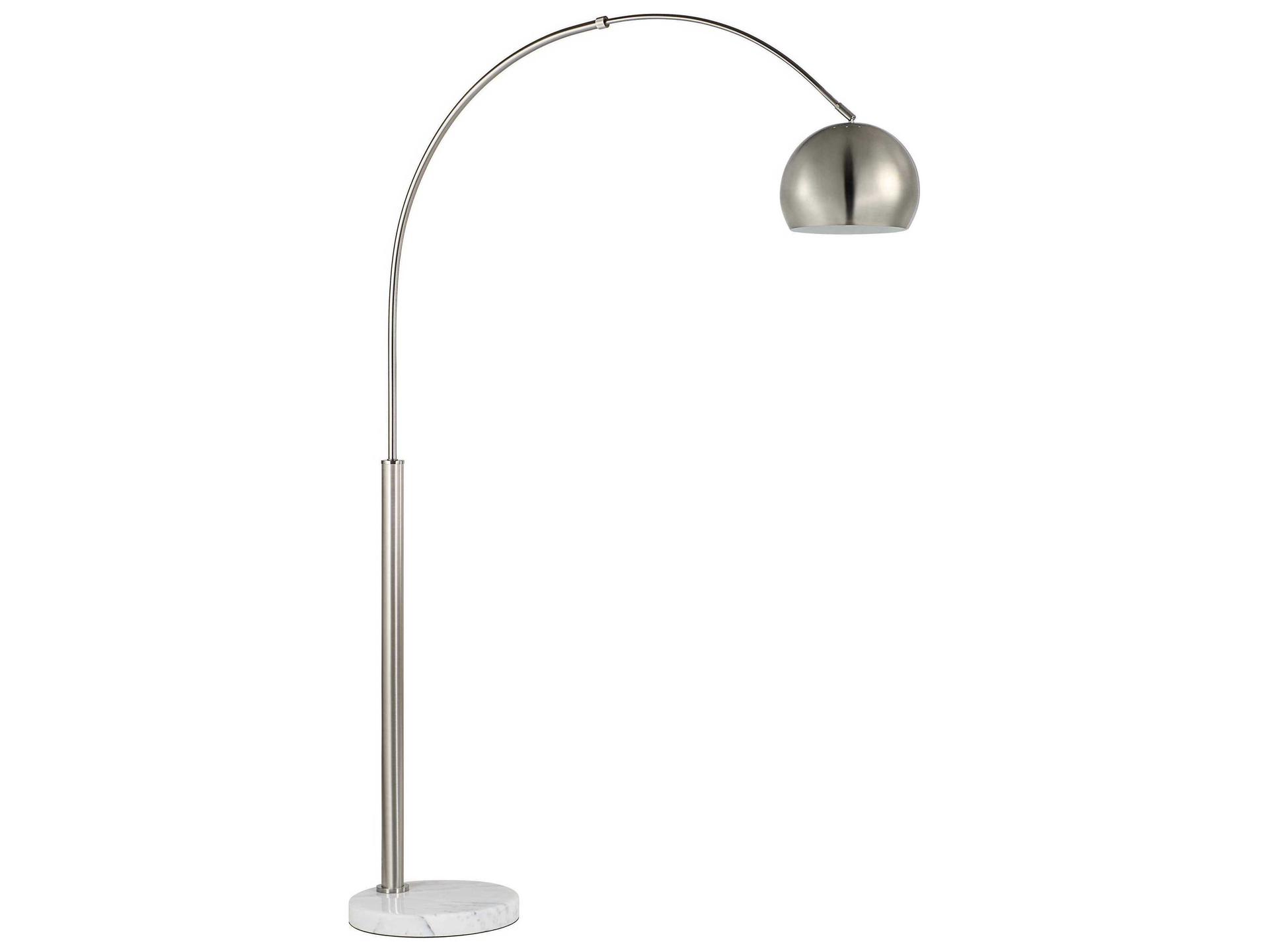 Aglow Plated Brushed Nickel Iron Floor Lamp