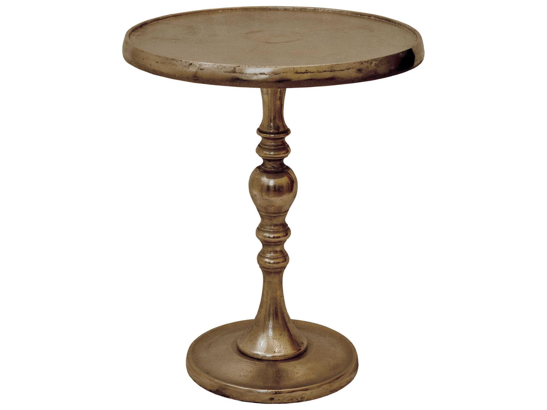 Romina Round Metal Antique Brass End Table