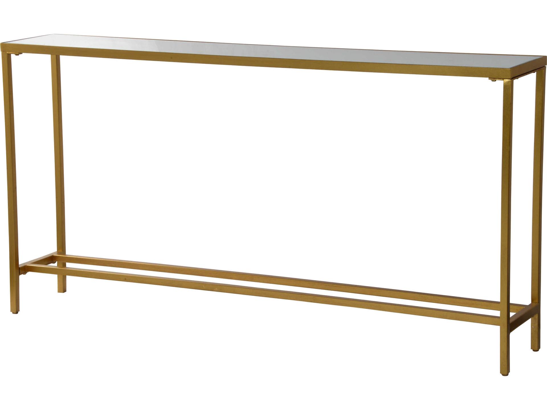 Havana Rectangular Glass Gold Console Table