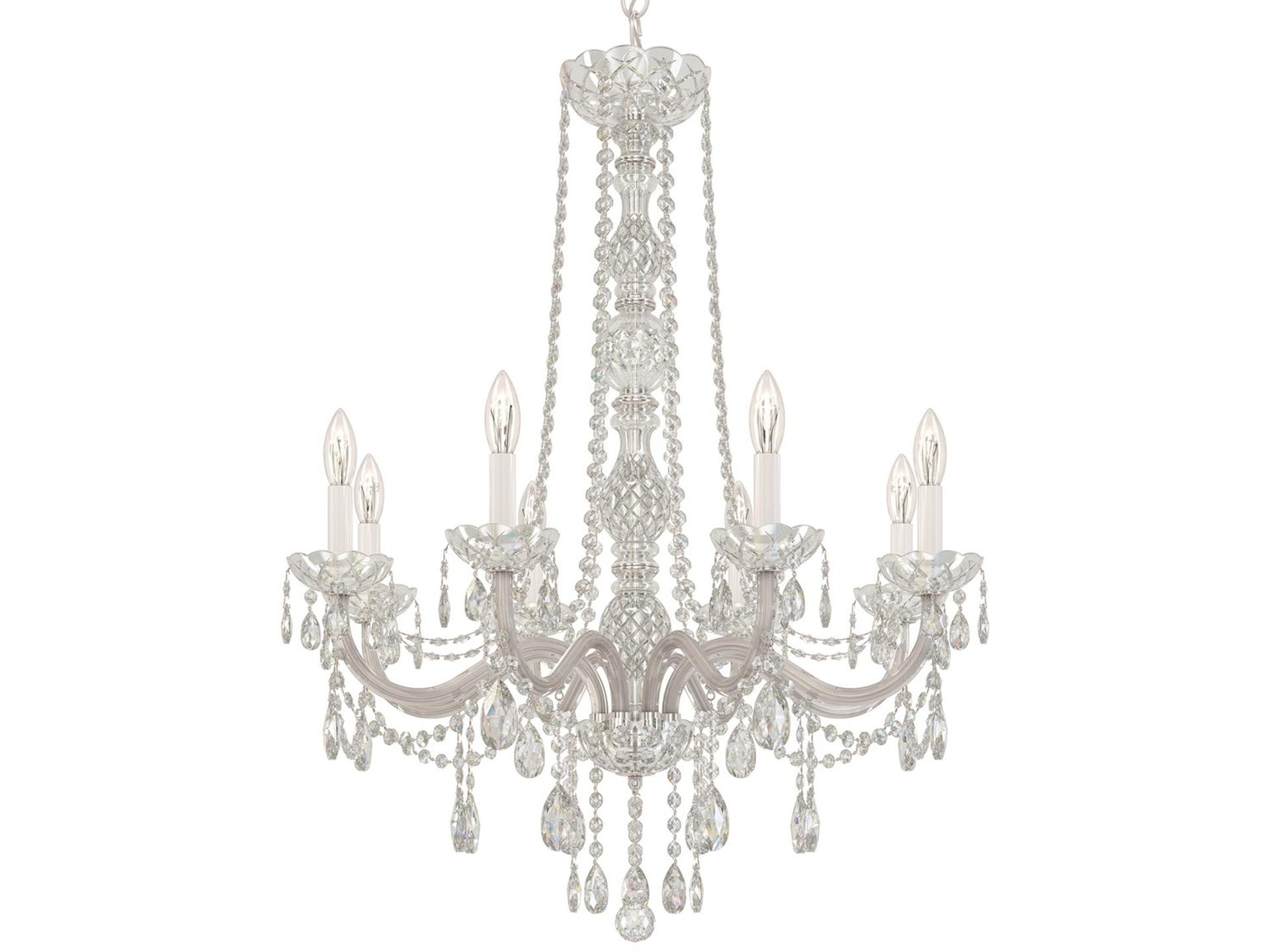 Arlington 8-Light Crystal Chandelier in Polished Silver with Heritage Crystal