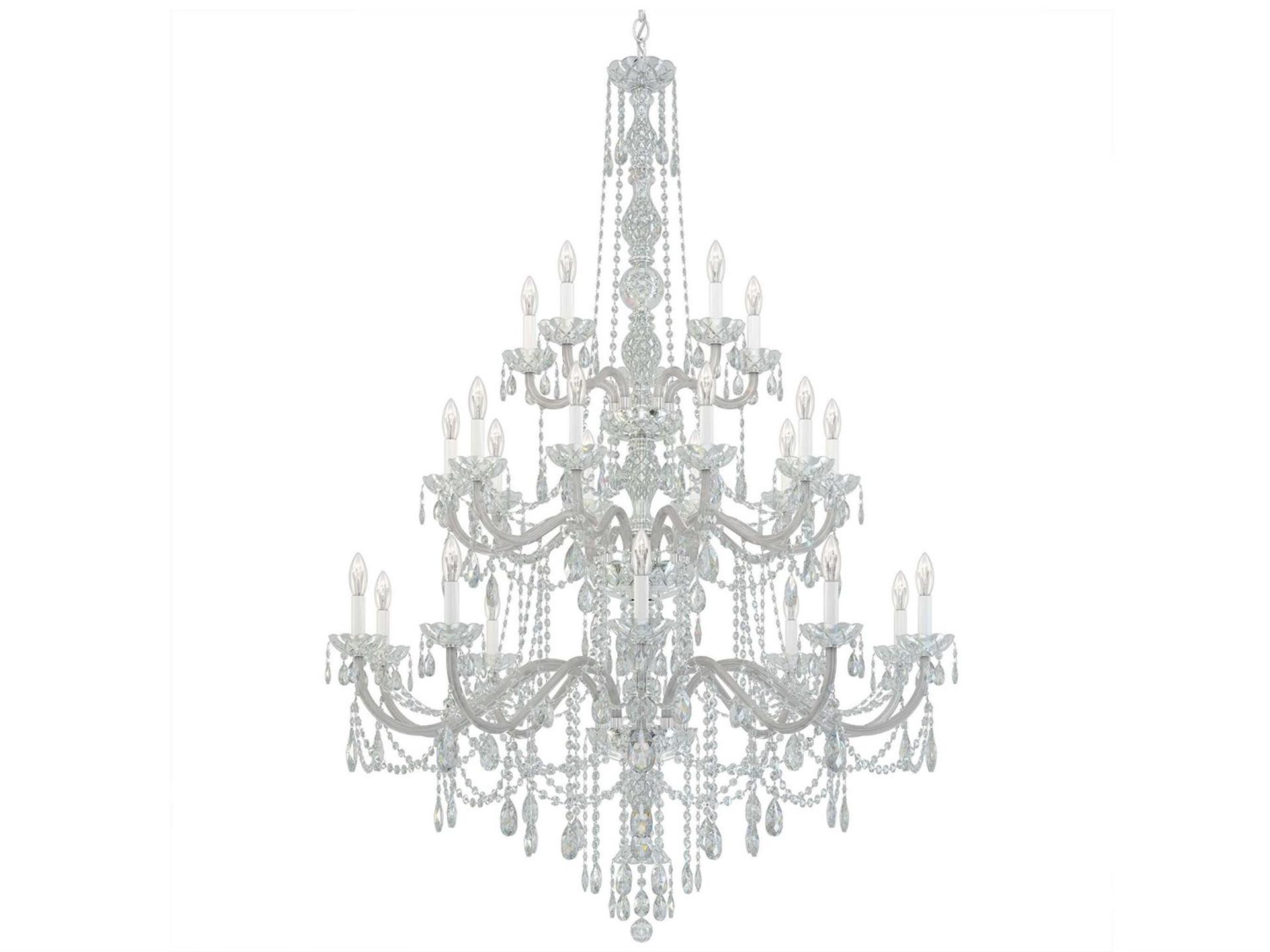 25-Light Arlington Crystal Chandelier in Polished Silver
