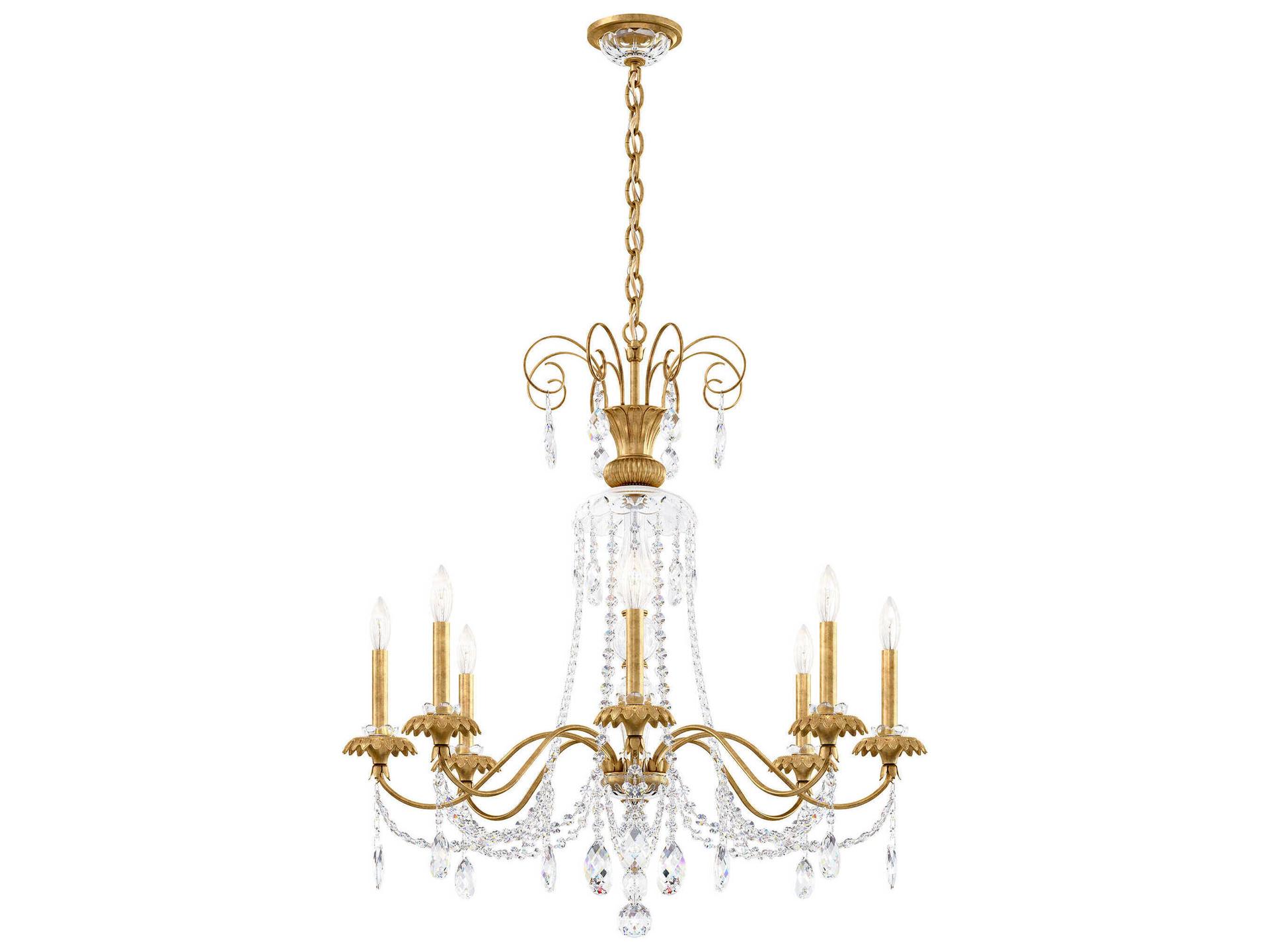Helenia 8-Light Heirloom Gold Crystal Candelabra Chandelier